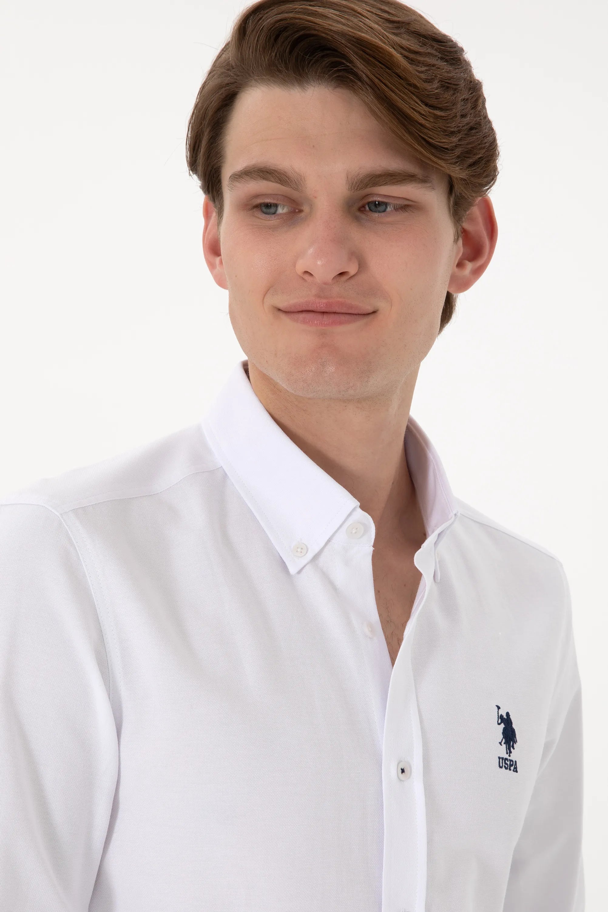 U.S. Polo Assn. White Men White Shirt Long Sleeve SKU: G081GL0040 2083841_VR013 Image 02