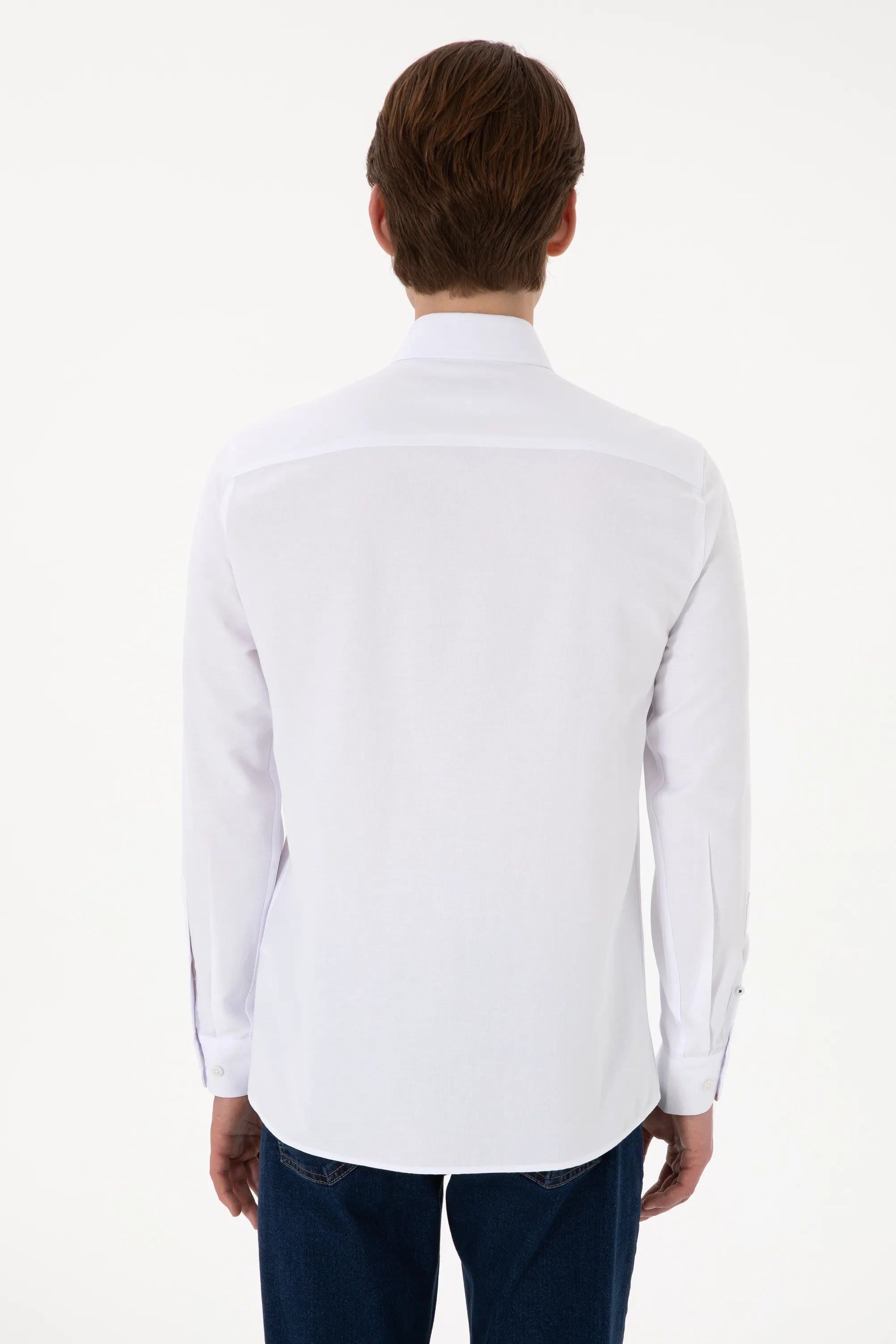 U.S. Polo Assn. White Men White Shirt Long Sleeve SKU: G081GL0040 2083841_VR013 Image 05