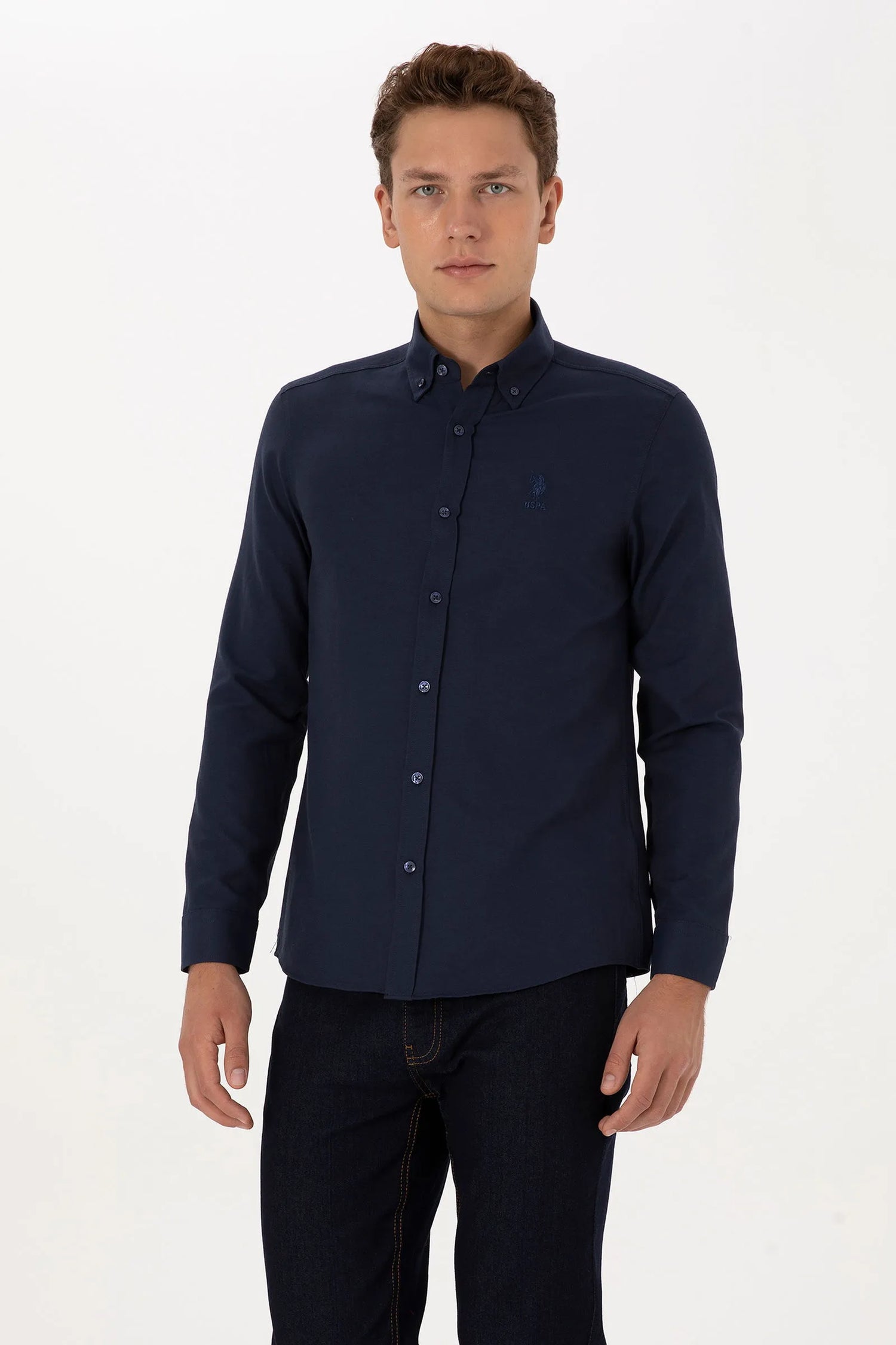 U.S. Polo Assn. Navy Men Navy Long Sleeve Shirt SKU: G081GL0040 2083841_VR033 Image 01