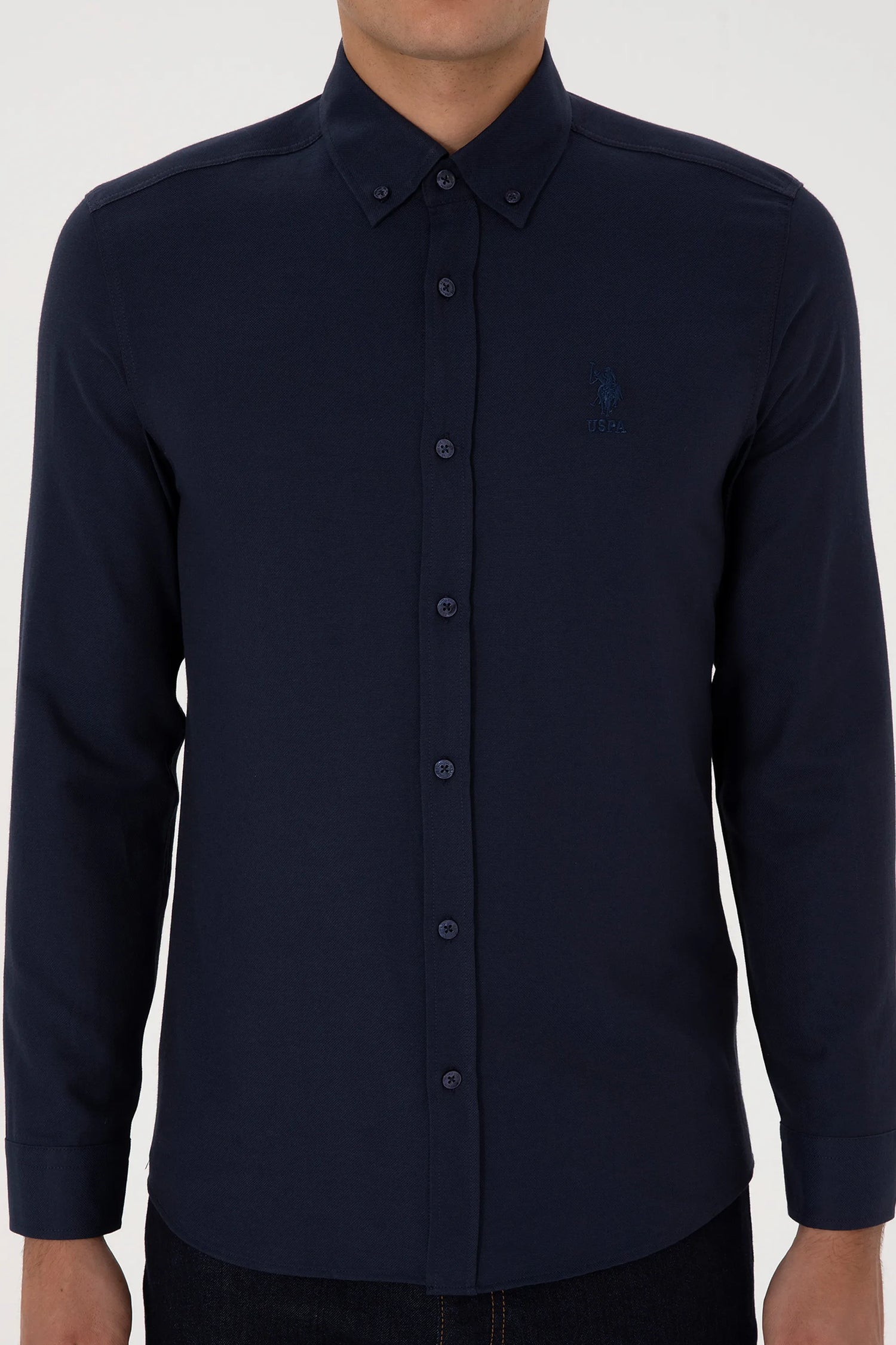 U.S. Polo Assn. Navy Men Navy Long Sleeve Shirt SKU: G081GL0040 2083841_VR033 Image 06