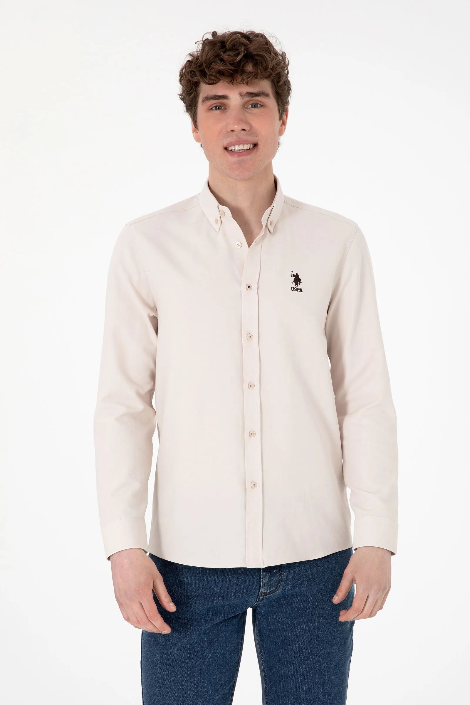 U.S. Polo Assn. Stone Men Stone Shirt Long Sleeve SKU: G081GL0040 2083841_VR049 Image 01