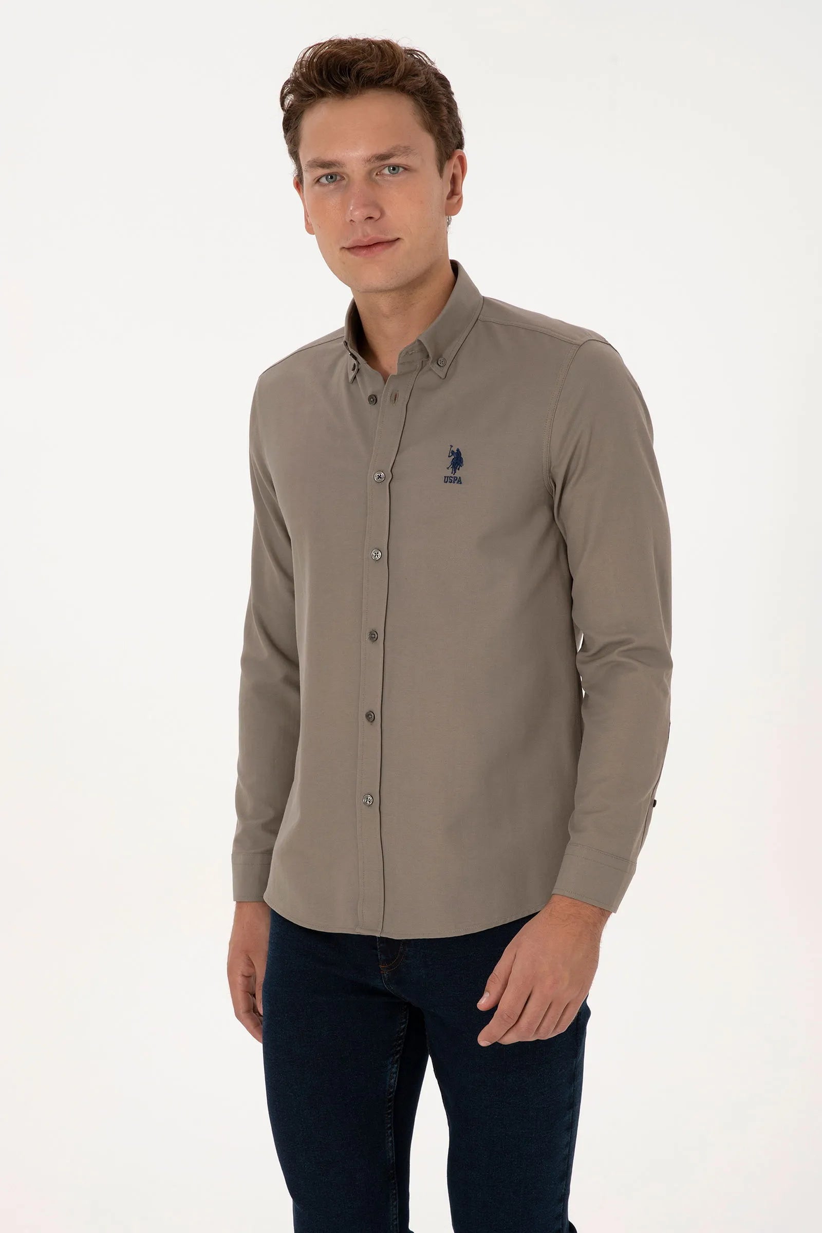U.S. Polo Assn. Vison Men Vison Shirt Long Sleeve SKU: G081GL0040 2083841_VR052 Image 01