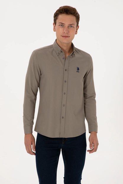 U.S. Polo Assn. Mink Men Mink Long Sleeve Shirt SKU: G081GL0040 2083841_VR052 Image 03