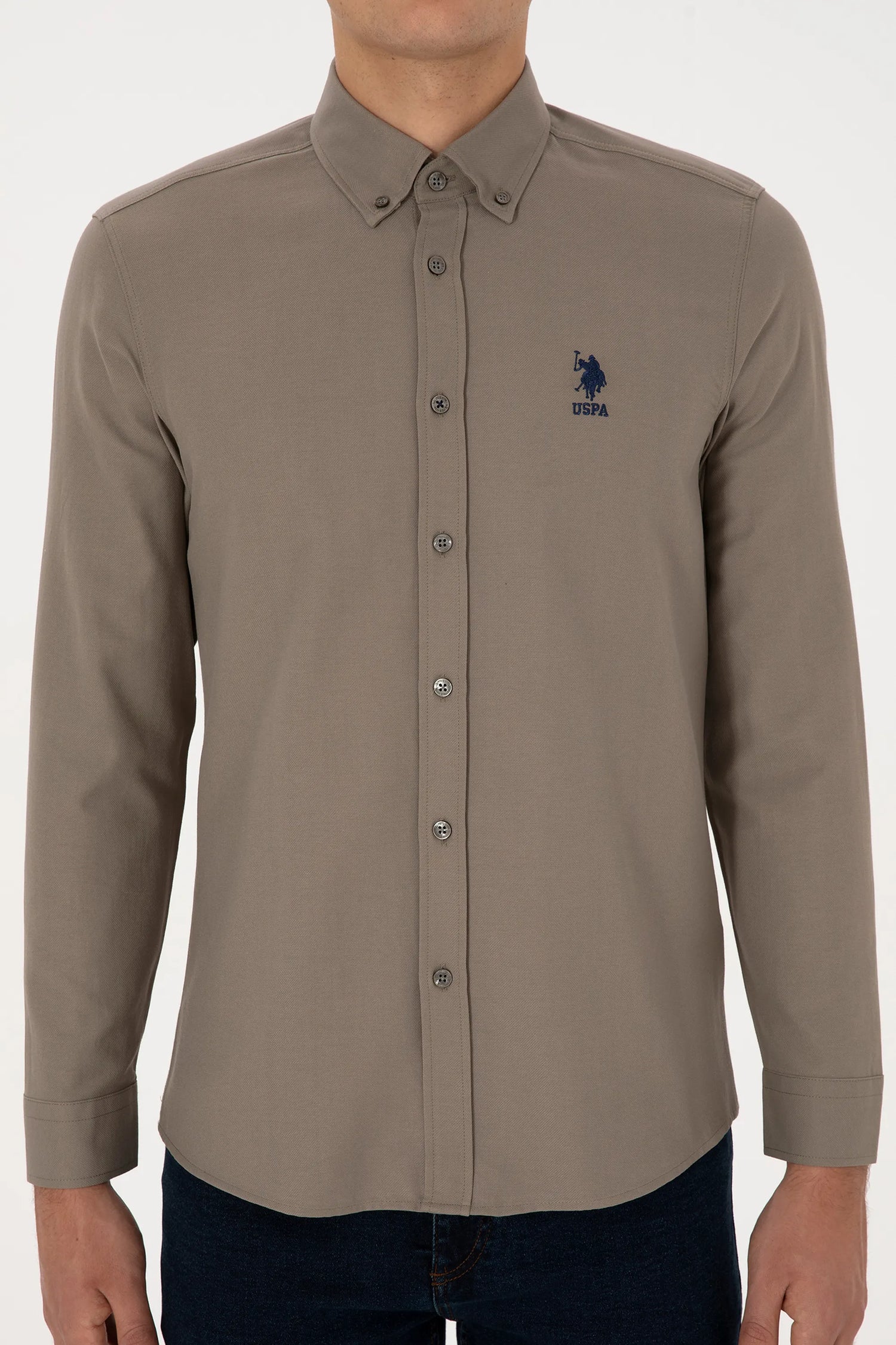 U.S. Polo Assn. Mink Men Mink Long Sleeve Shirt SKU: G081GL0040 2083841_VR052 Image 06