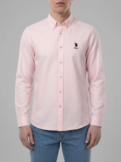 U.S. Polo Assn. Light Pink Men Light Pink Long Sleeve Shirt SKU: G081GL0040 2083841_VR078 Image 00