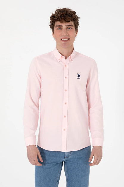 U.S. Polo Assn. Light Pink Men Light Pink Long Sleeve Shirt SKU: G081GL0040 2083841_VR078 Image 01