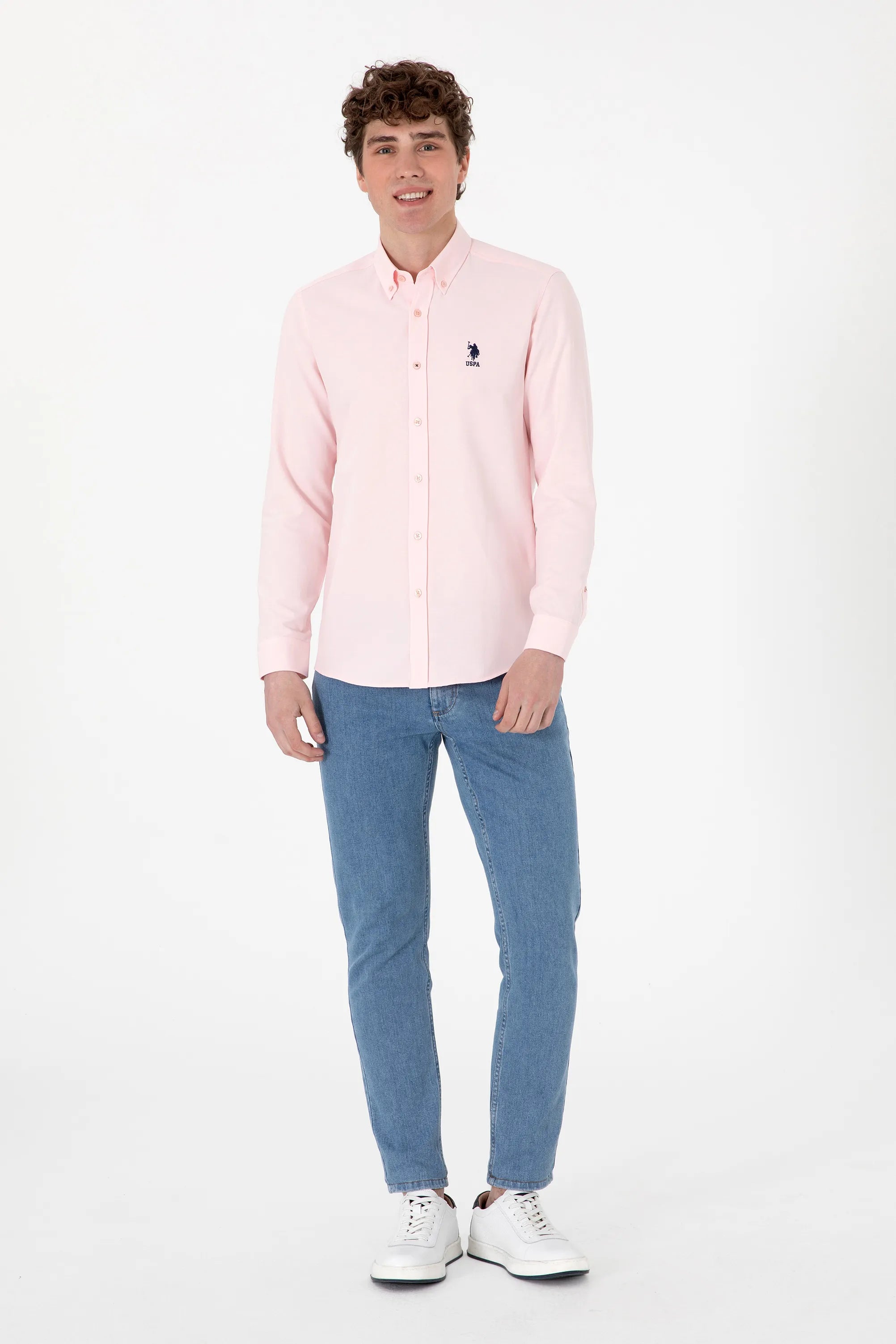U.S. Polo Assn. Pink Men Pink Shirt Long Sleeve SKU: G081GL0040 2083841_VR078 Image 04