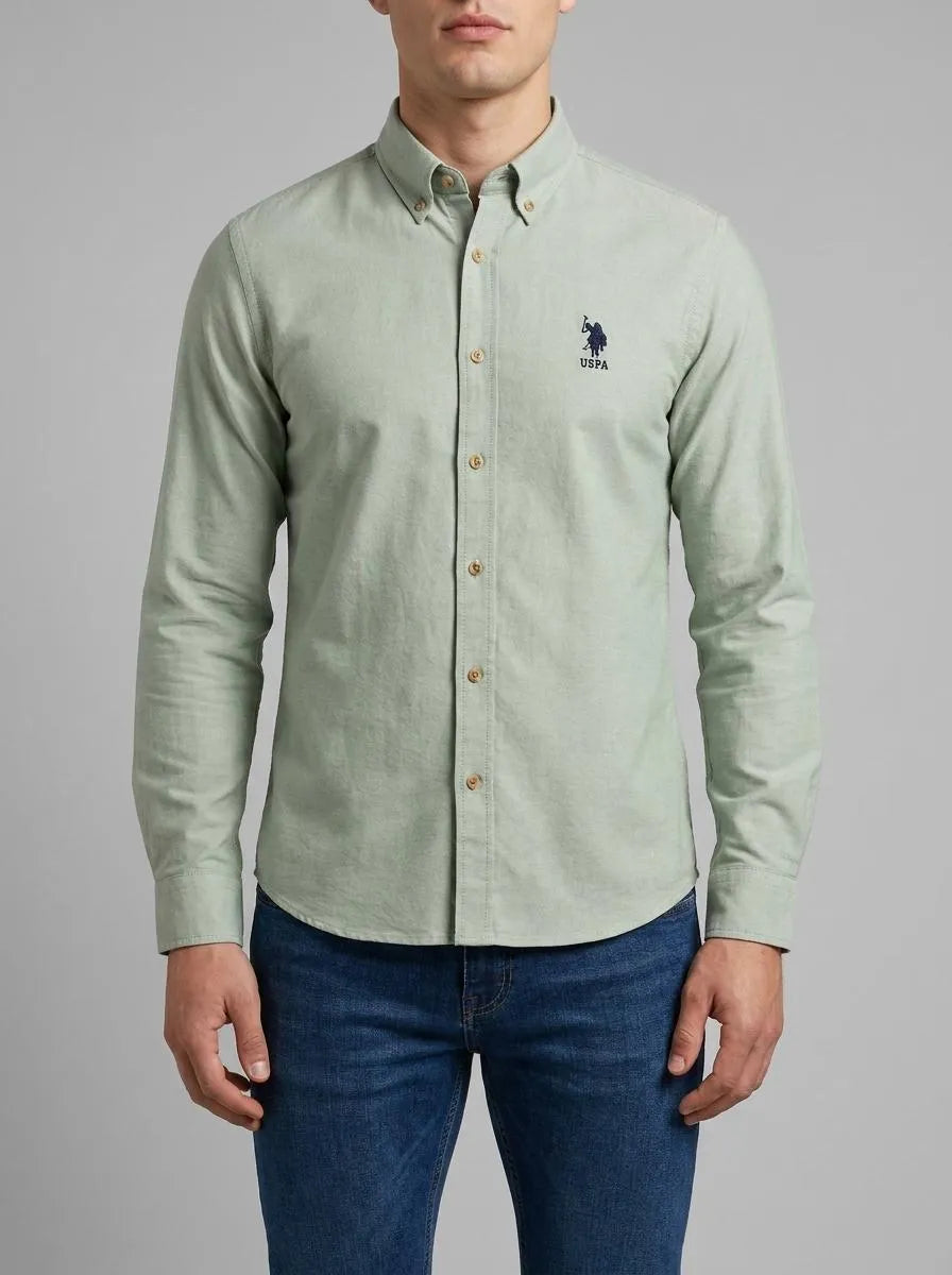 U.S. Polo Assn. Light Khaki Men Light Khaki Long Sleeve Shirt SKU: G081GL0040 2083841_VR183 Image 00