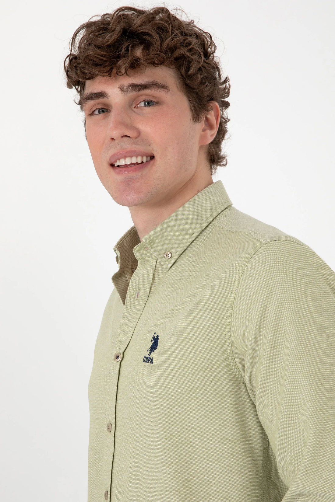 U.S. Polo Assn. Light Khaki Men Light Khaki Long Sleeve Shirt SKU: G081GL0040 2083841_VR183 Image 02