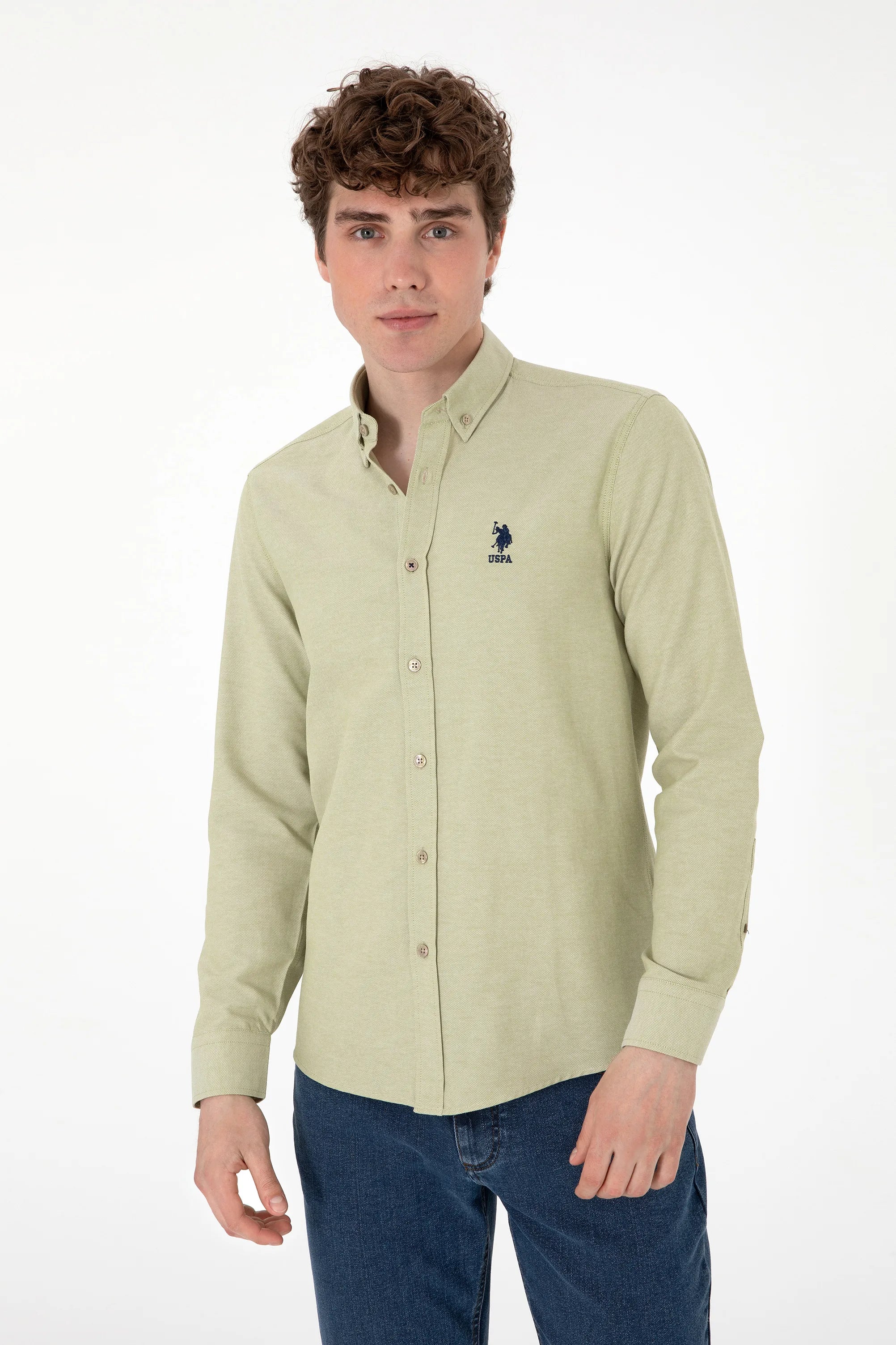 U.S. Polo Assn. Light Khaki Men Light Khaki Long Sleeve Shirt SKU: G081GL0040 2083841_VR183 Image 03