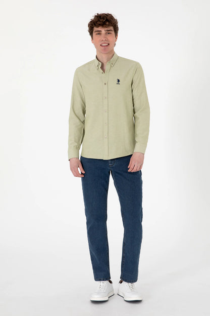 U.S. Polo Assn. Light Khaki Men Light Khaki Long Sleeve Shirt SKU: G081GL0040 2083841_VR183 Image 04