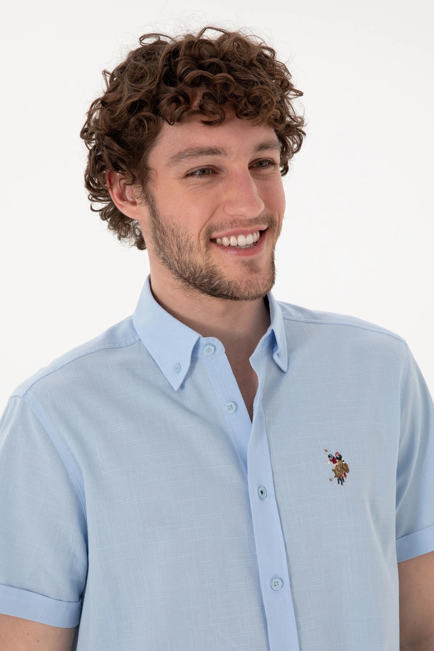 U.S. Polo Assn. Light Blue Men Light Blue Shirt SKU: G081GL0040 2083854_VR003 Image 02