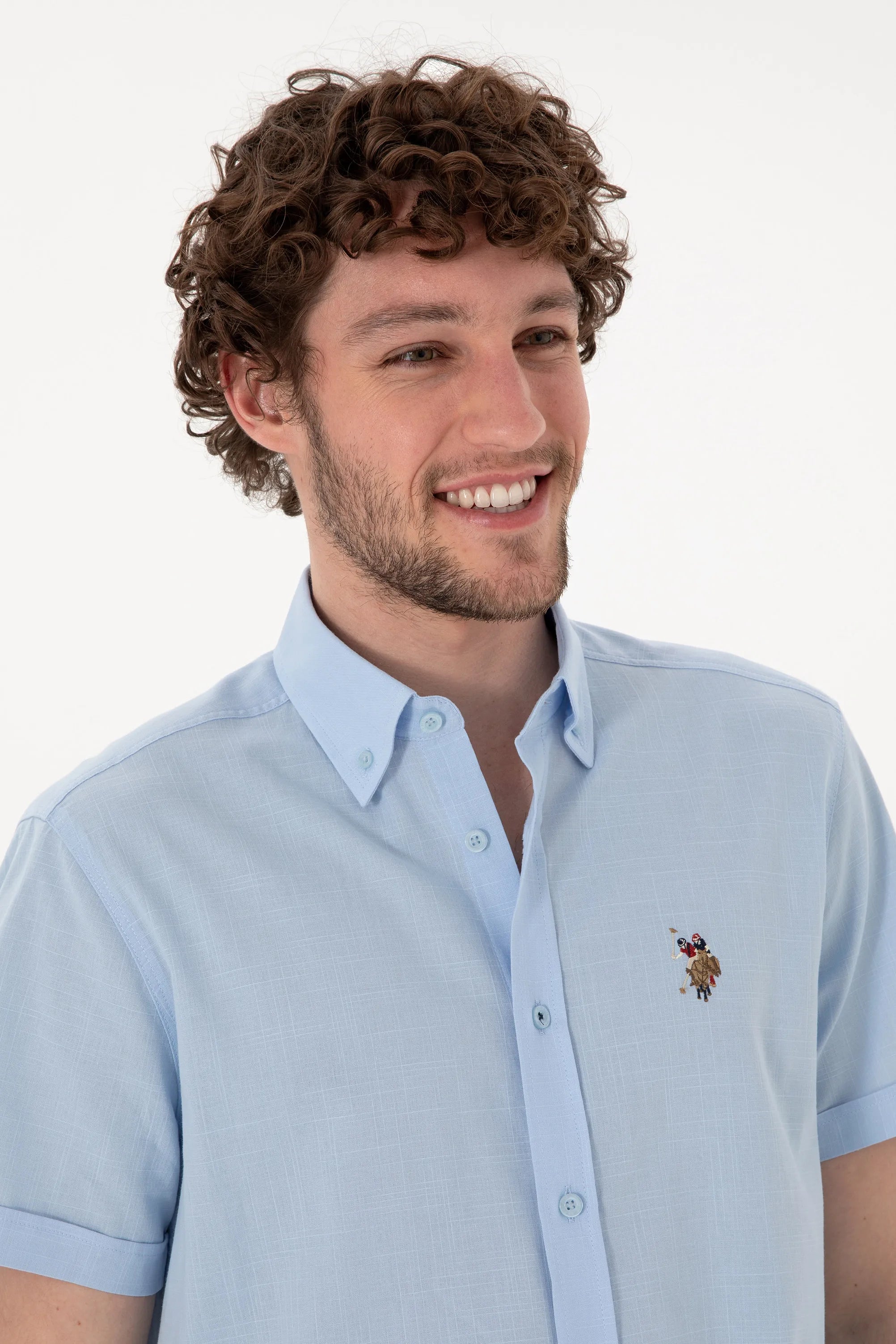 U.S. Polo Assn. Light Blue Men Light Blue Shirt SKU: G081GL0040 2083854_VR003 Image 02