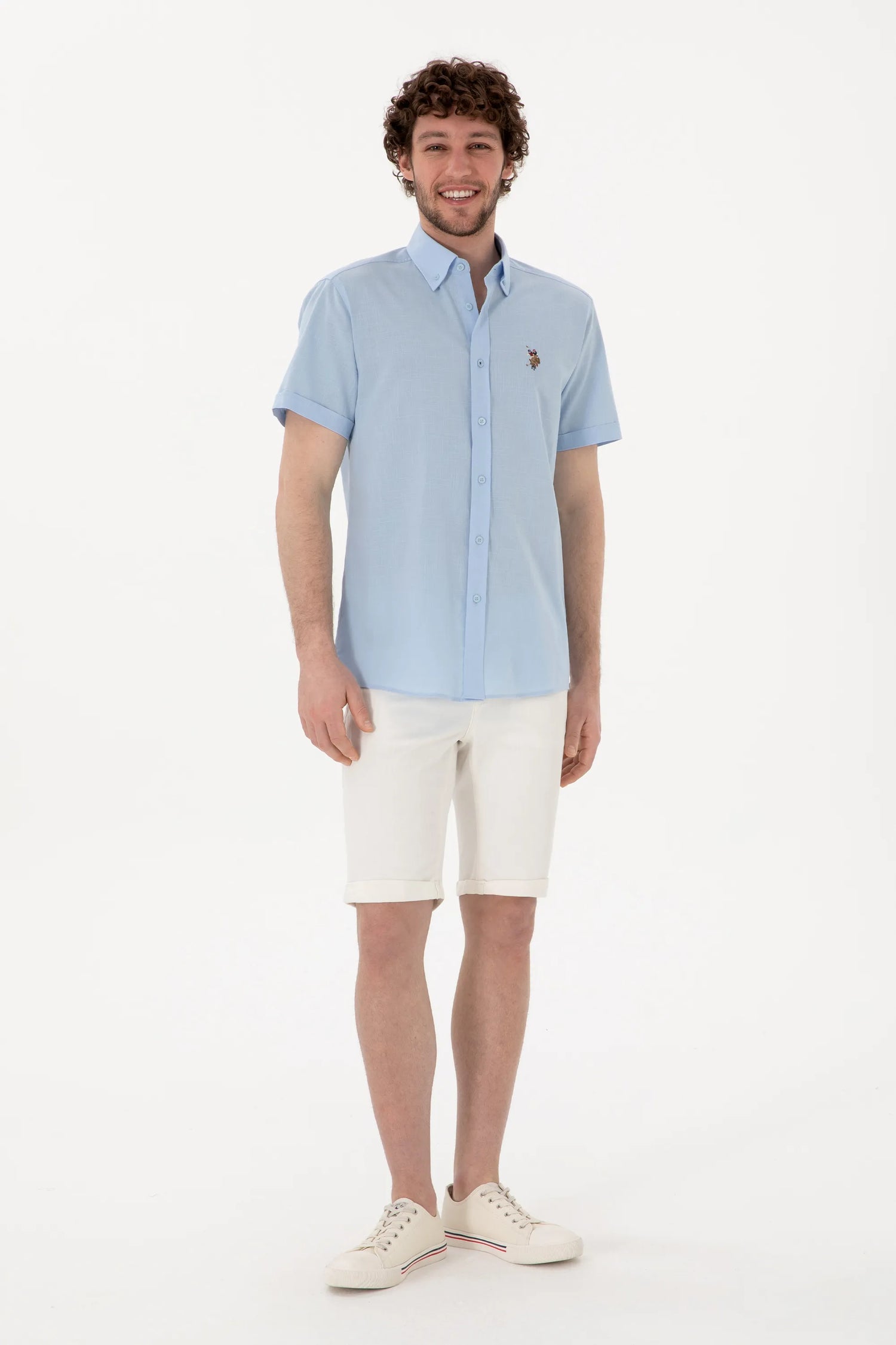 U.S. Polo Assn. Light Blue Men Light Blue Shirt SKU: G081GL0040 2083854_VR003 Image 05