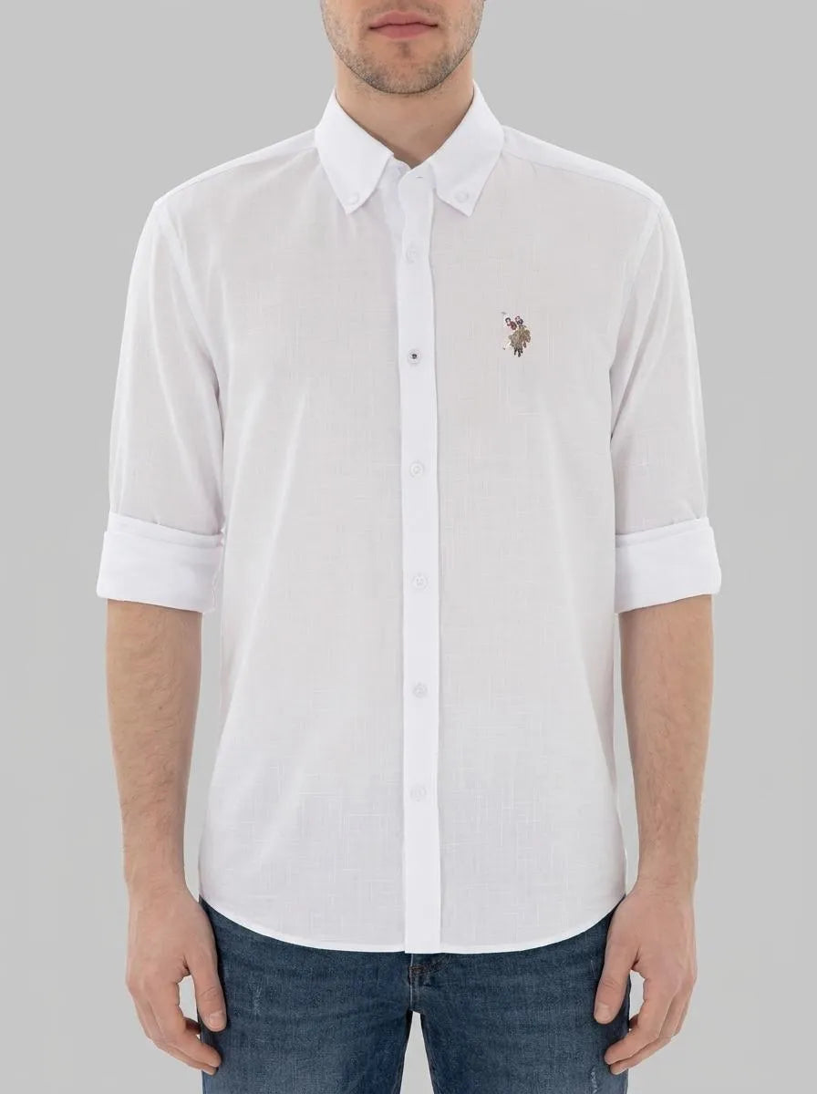 U.S. Polo Assn. White Men White Long Sleeve Shirt SKU: G081GL0040 2084002_VR013 Image 00