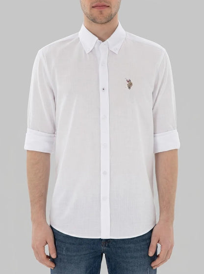 U.S. Polo Assn. White Men White Long Sleeve Shirt SKU: G081GL0040 2084002_VR013 Image 00