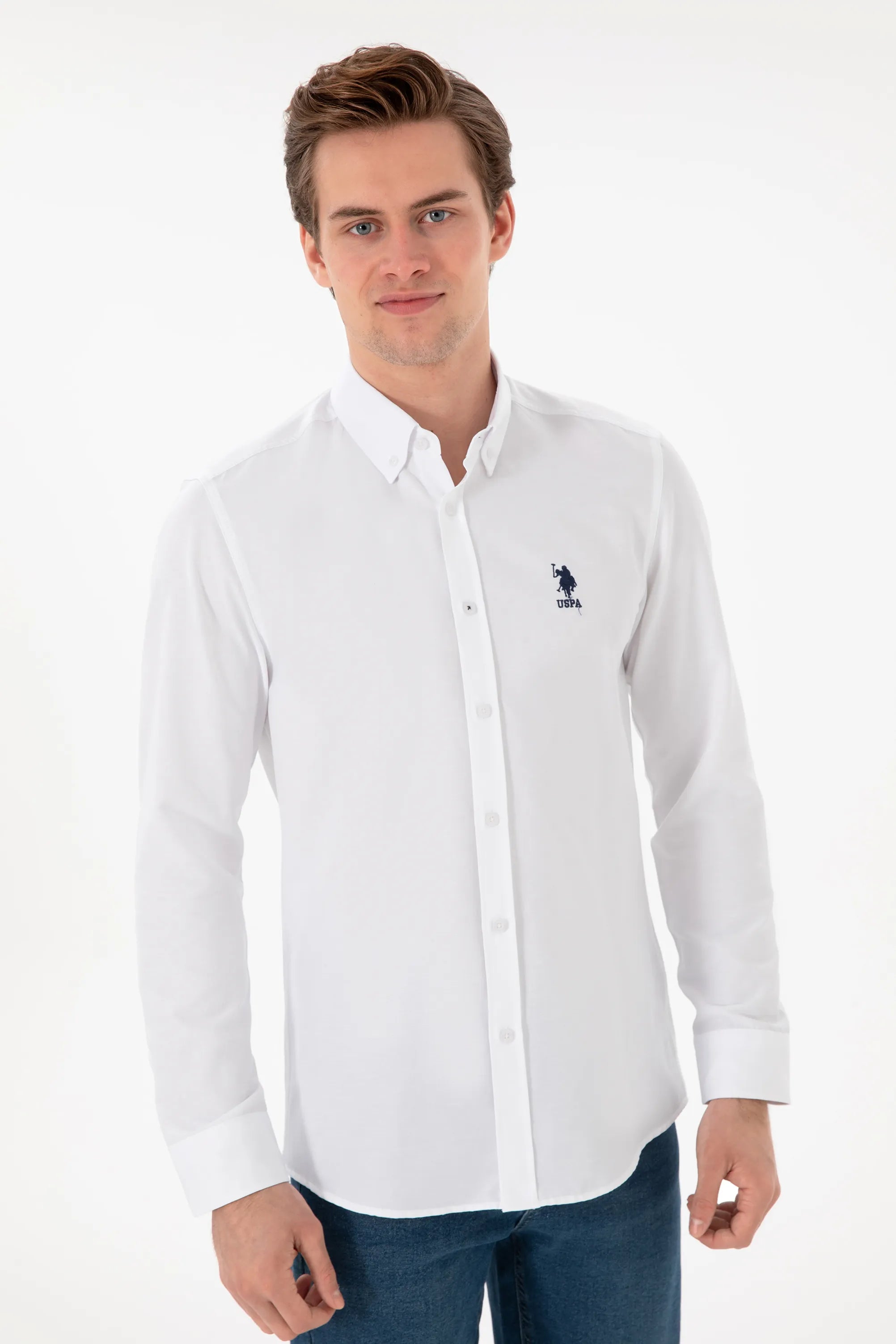 U.S. Polo Assn. White Men White Shirt Long Sleeve SKU: G081GL0040 2084085_VR013 Image 03