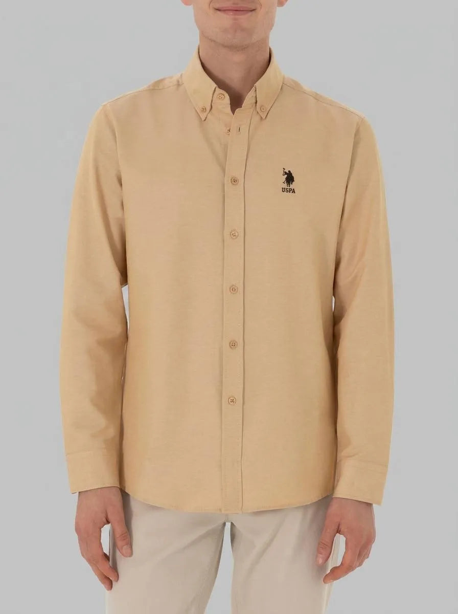 U.S. Polo Assn. Camel Men Camel Long Sleeve Shirt SKU: G081GL0040 2084126_VR015 Image 00