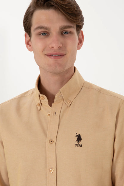 U.S. Polo Assn. Camel Men Camel Long Sleeve Shirt SKU: G081GL0040 2084126_VR015 Image 02