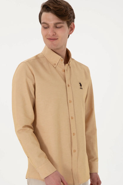 U.S. Polo Assn. Camel Men Camel Long Sleeve Shirt SKU: G081GL0040 2084126_VR015 Image 03