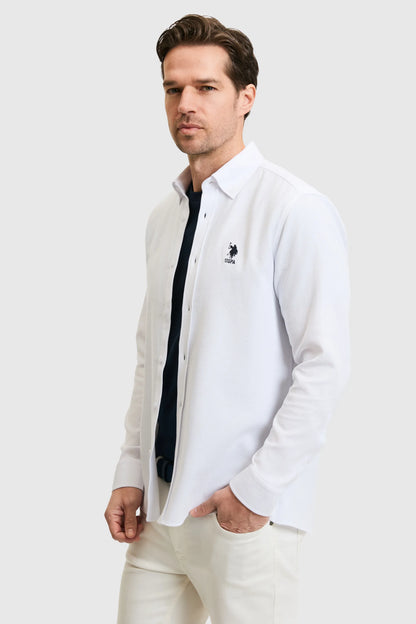 U.S. Polo Assn. White Men White Shirt Long Sleeve SKU: G081GL0040 PU-11980_VR013 Image 03