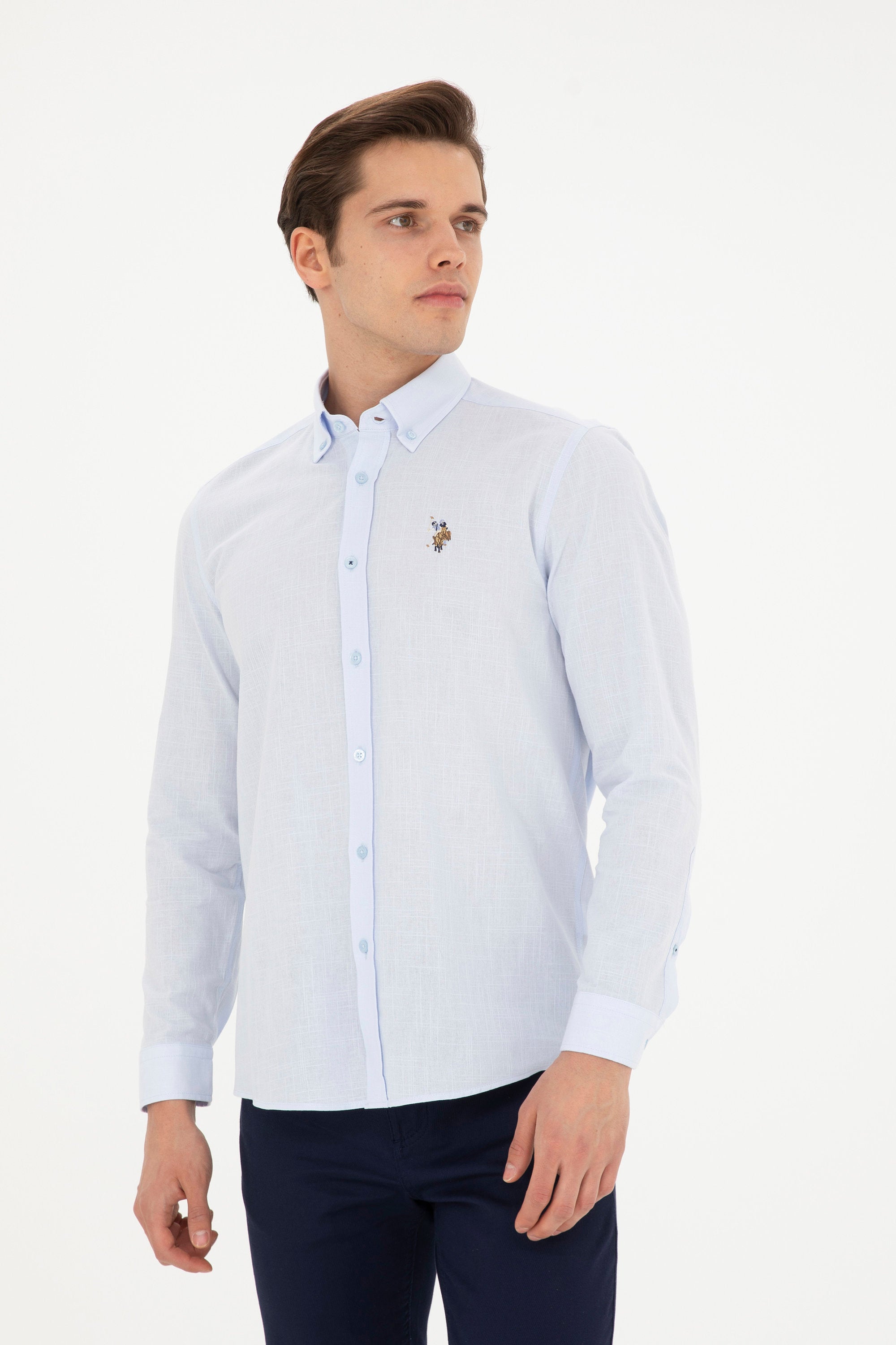 Button Down Shirt With Logo_G081GL0040 1829583_VR003_03