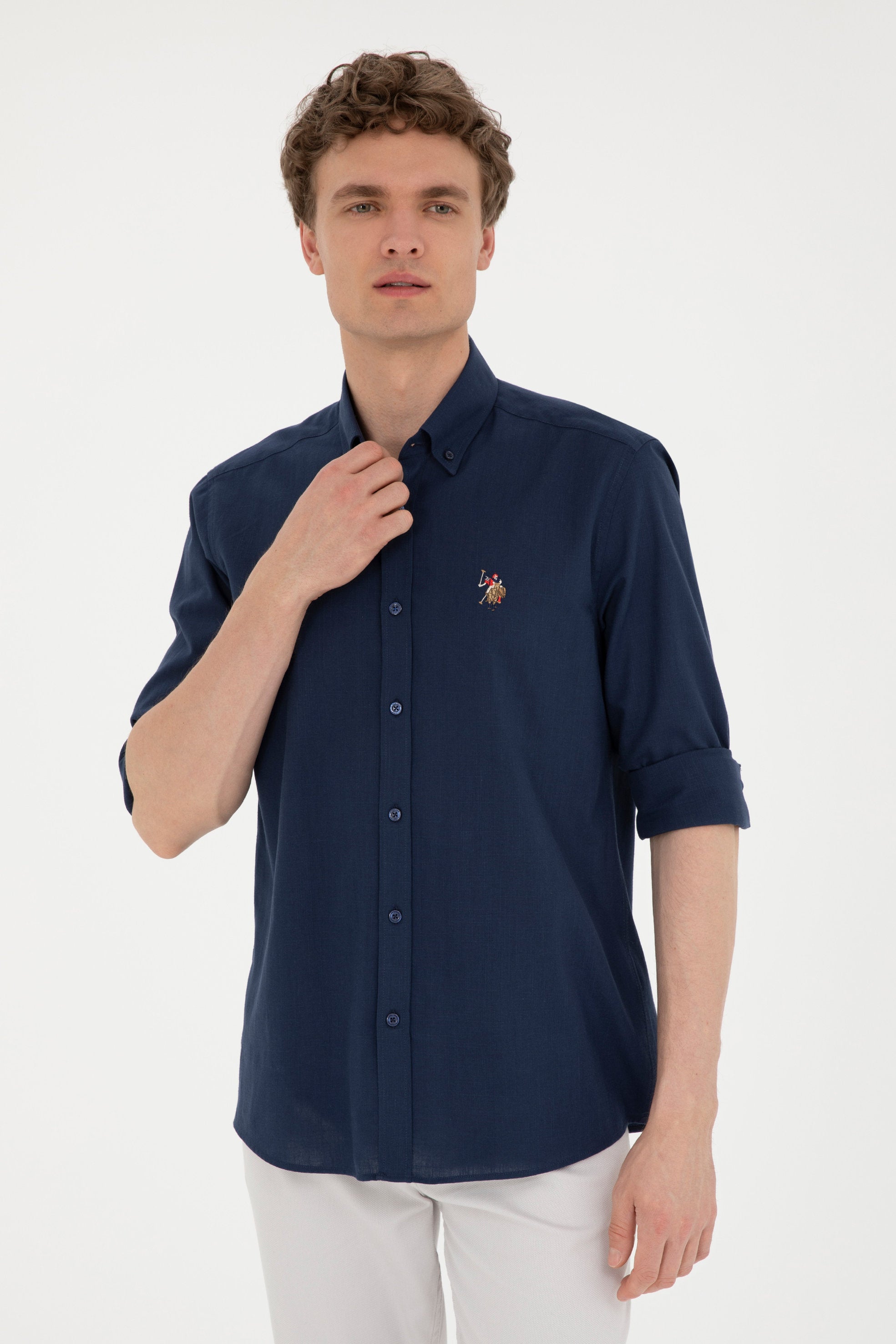 Button Down Shirt With Logo_G081GL0040 1829583_VR033_03