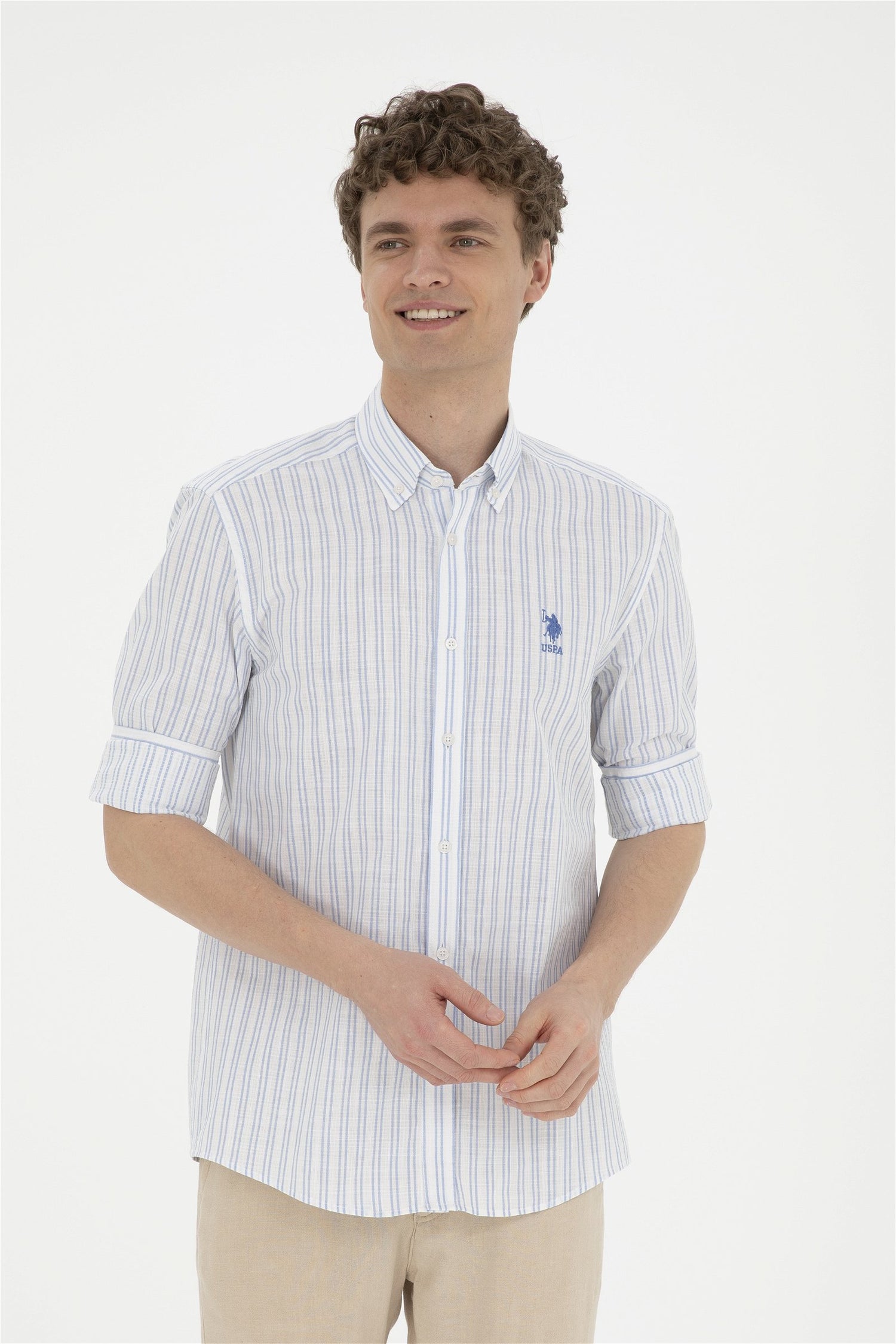 Button Down Shirt With Logo_G081GL0040 1831488_VR003_01