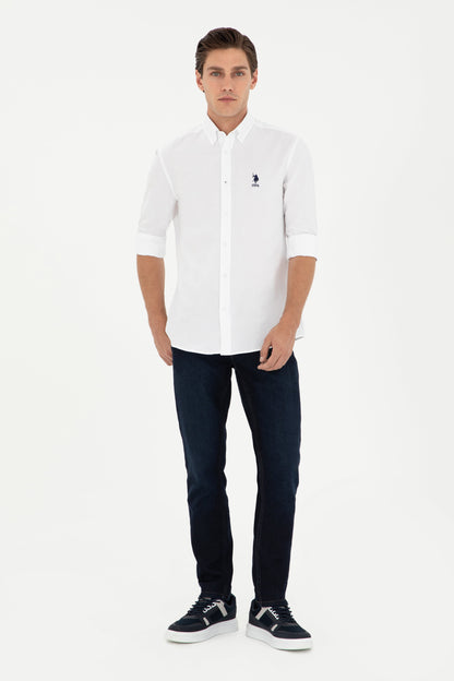 White Button Down Woven Shirt_G081GL0040 1958930_VR013_04