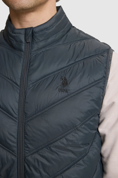U.S. Polo Assn. Fog Men Fog Quilted Vest Jacket SKU: G081GL0100 PU-13222_VR076 Image 06