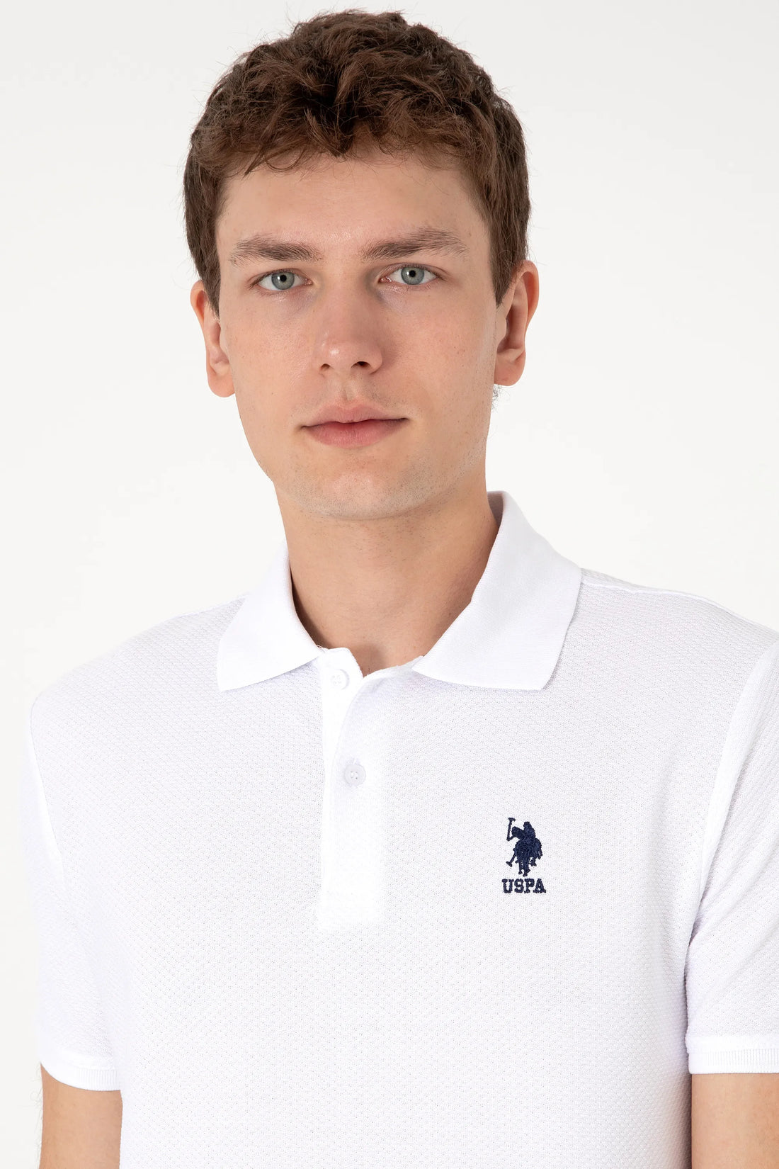 U.S. Polo Assn. White Men White Polo Shirt SKU: G081GL0110 2106339_VR013 Image 02