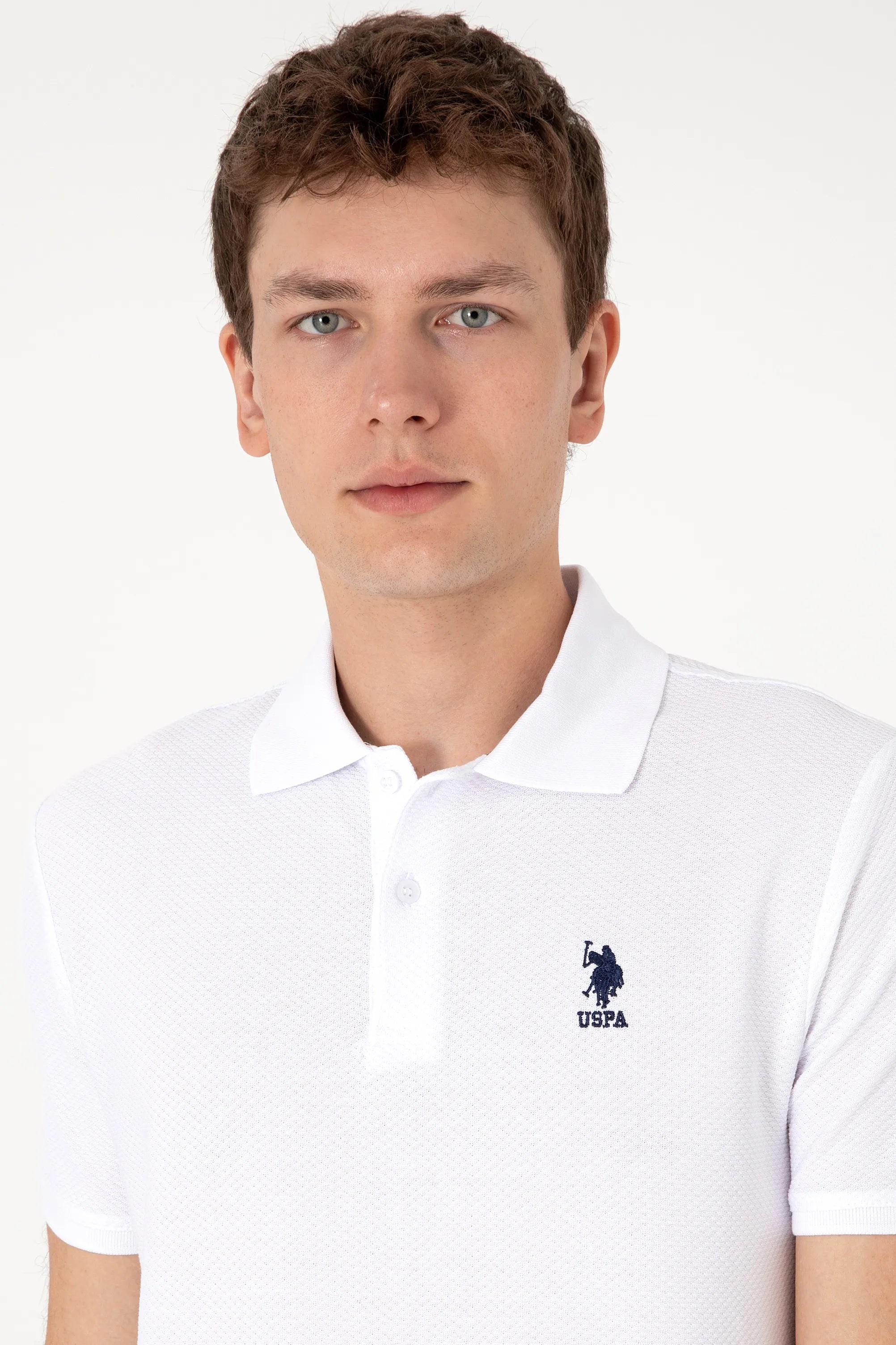 U.S. Polo Assn. White Men White Polo Shirt SKU: G081GL0110 2106339_VR013 Image 02