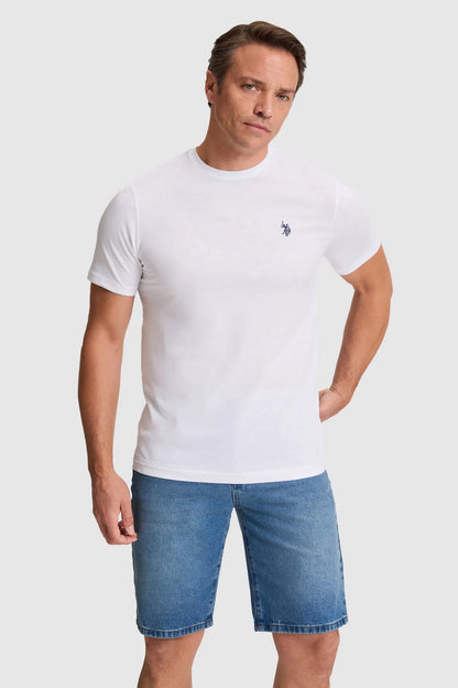 U.S. Polo Assn. White Men White Short Sleeve Cotton T-Shirt SKU: G081GL0110 PU-8732_VR013 Image 01