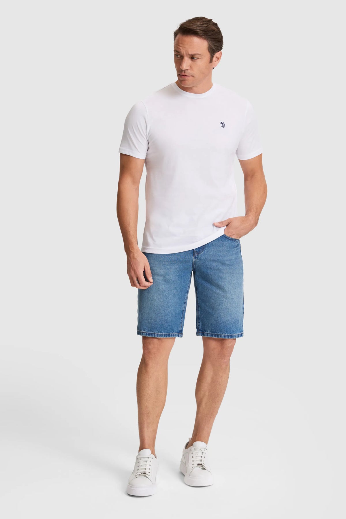 U.S. Polo Assn. White Men White Short Sleeve Cotton T-Shirt SKU: G081GL0110 PU-8732_VR013 Image 04