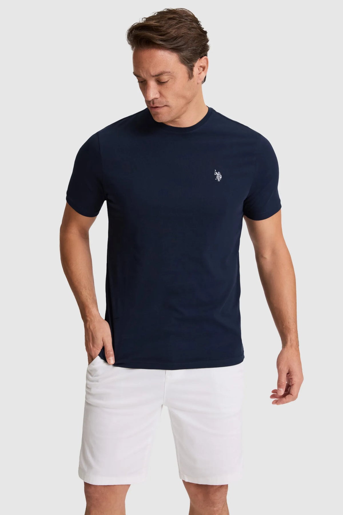 U.S. Polo Assn. Navy Men Navy Short Sleeve Cotton T-Shirt SKU: G081GL0110 PU-8732_VR033 Image 01