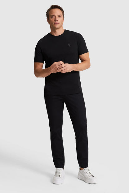 U.S. Polo Assn. Black Men Black Short Sleeve Cotton T-Shirt SKU: G081GL0110 PU-8732_VR046 Image 04