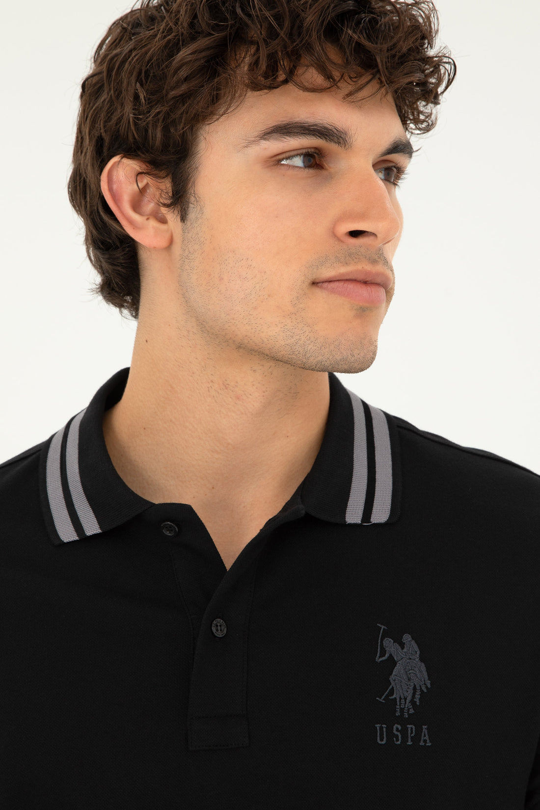 Black Polo Shirt With Logo_G081GL0110 1792252_VR046_02