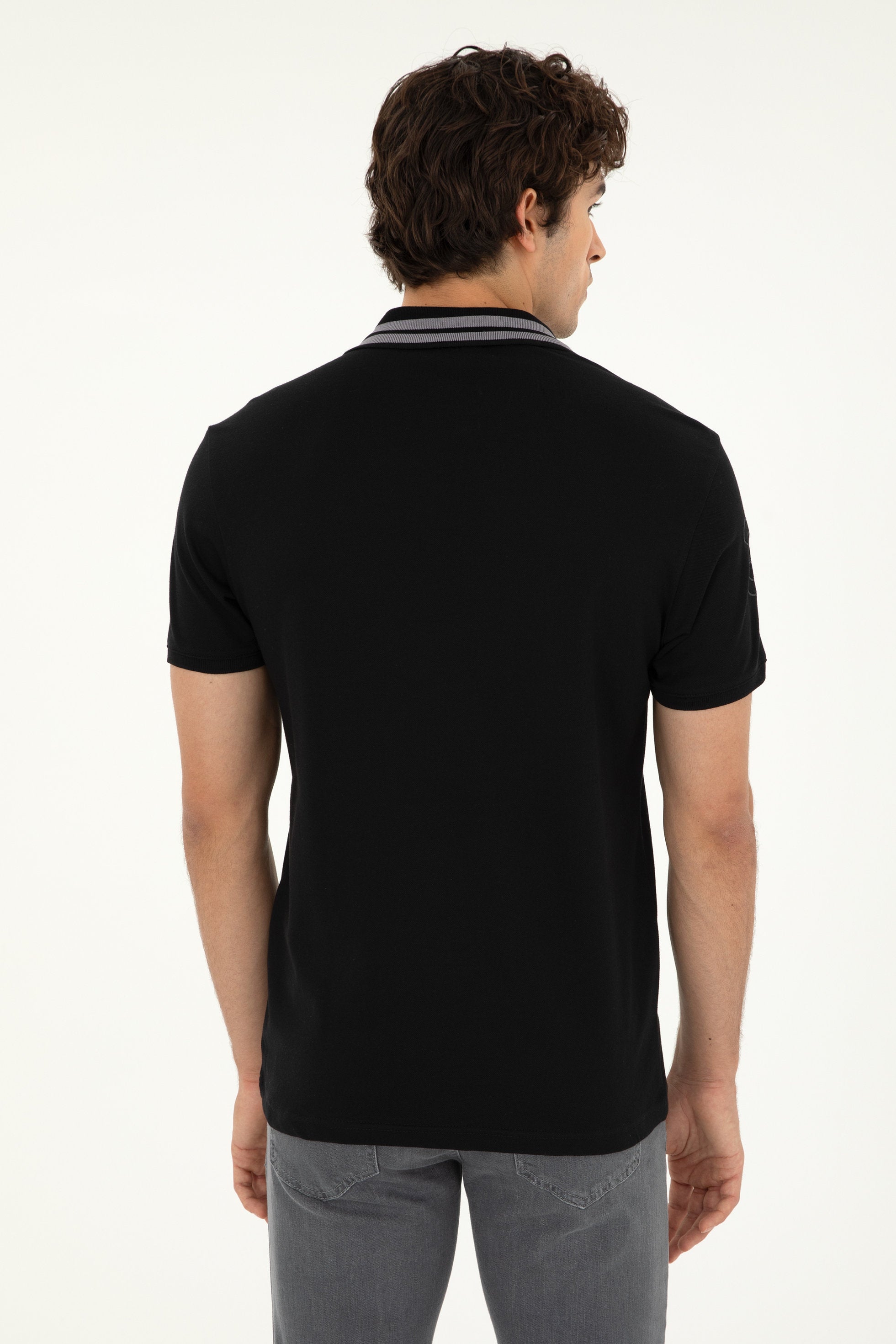 Black Polo Shirt With Logo_G081GL0110 1792252_VR046_05