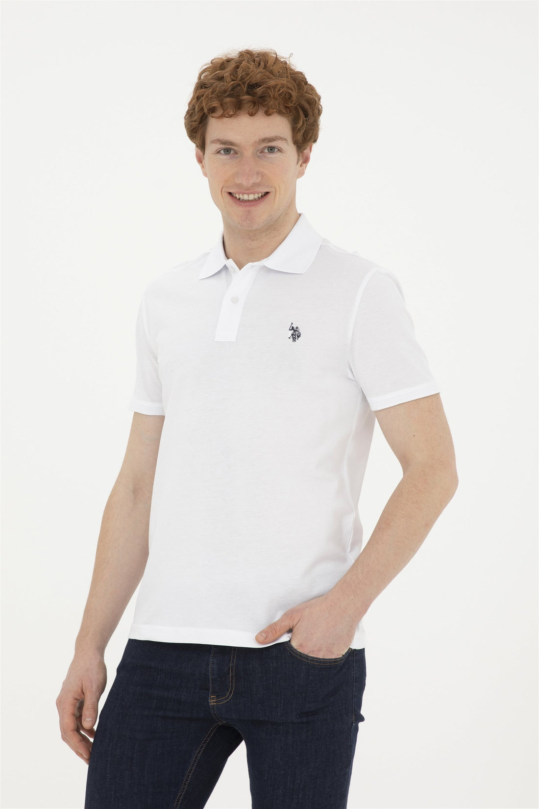 White Polo Shirt With Chest Logo_G081GL0110 1792406_VR013_01