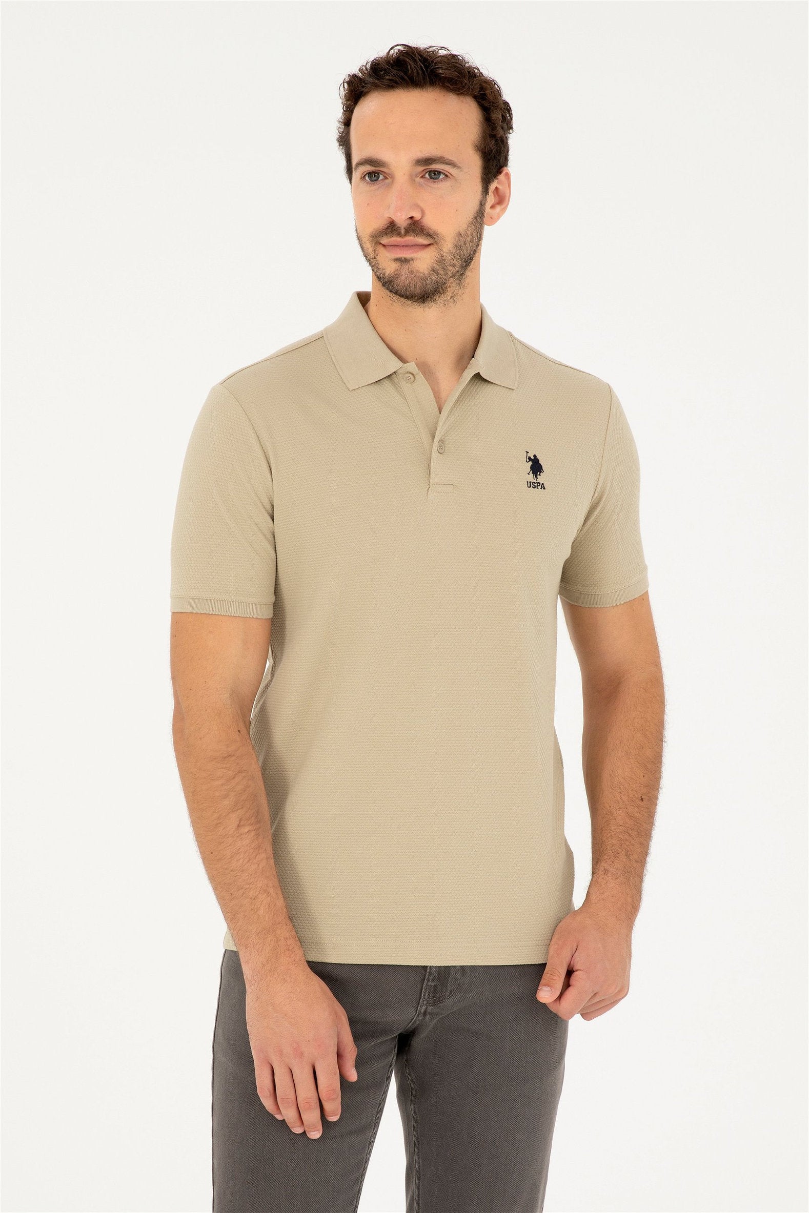 Beige Polo Shirt_G081GL0110 1827972_VR183_01