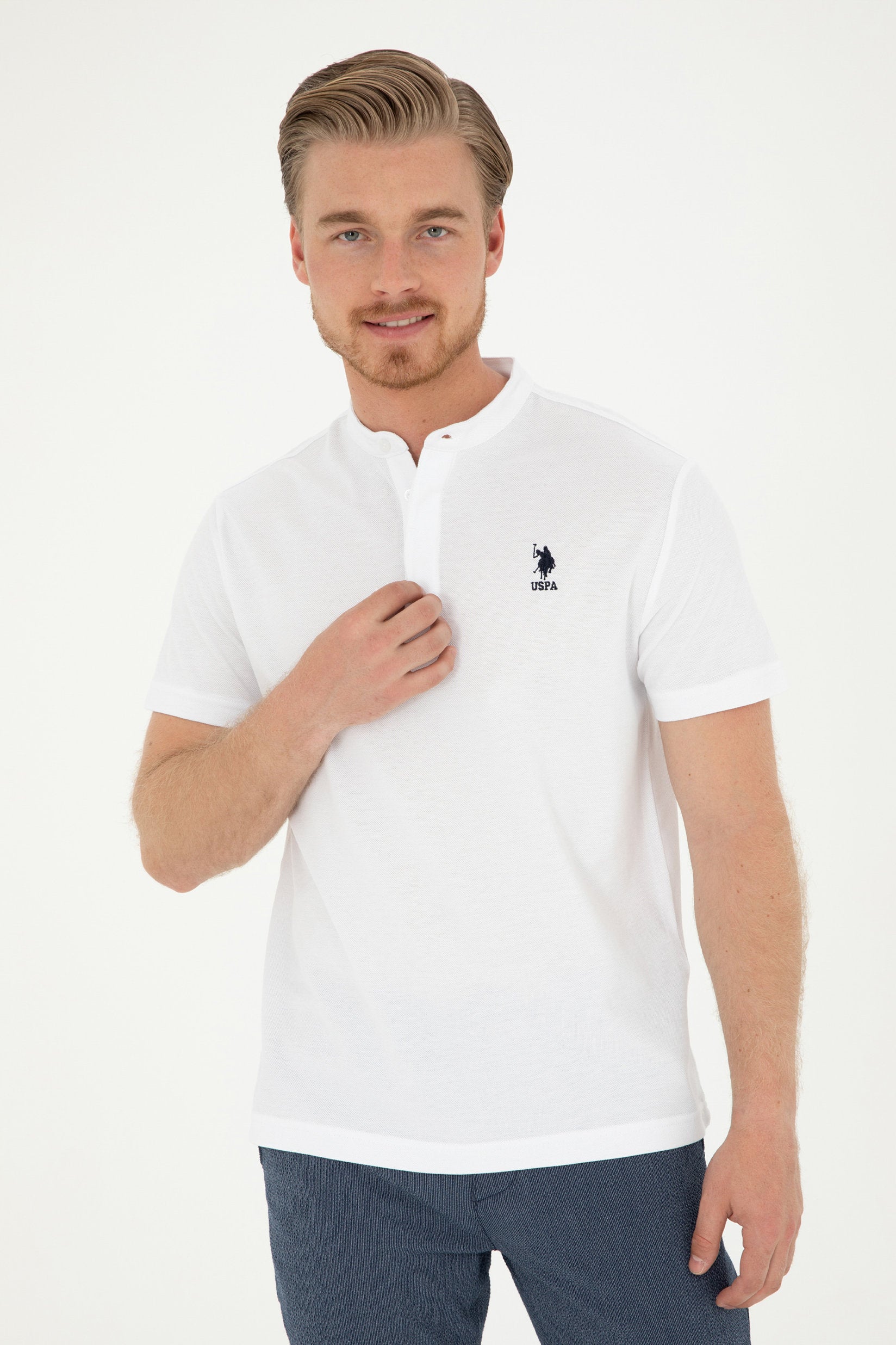 White Henley Style T-Shirt_G081GL0110 1831274_VR013_03