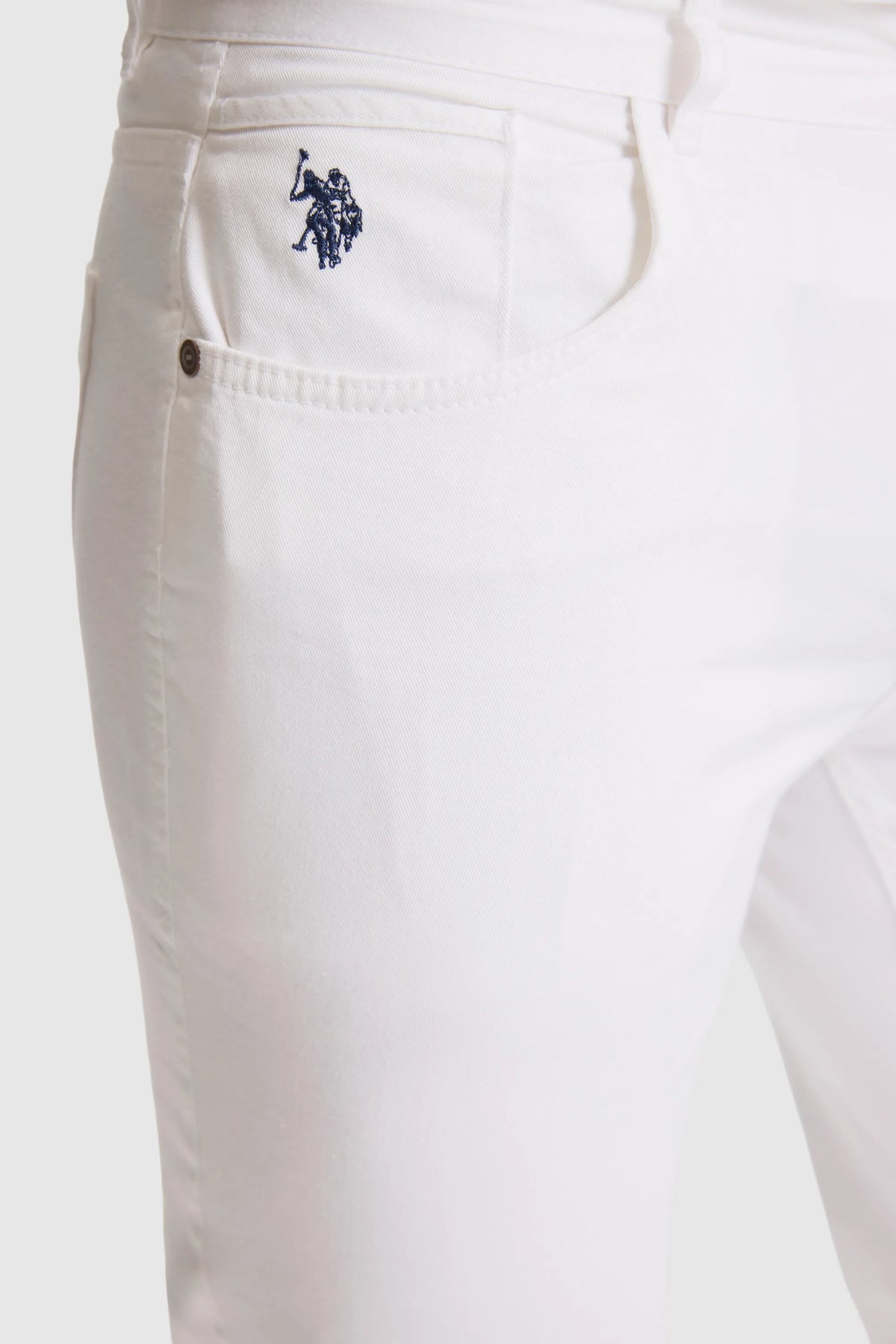 U.S. Polo Assn. White Men White Slim Fit Chino Trousers SKU: G081GL0780 PU-8794_VR013 Image 06