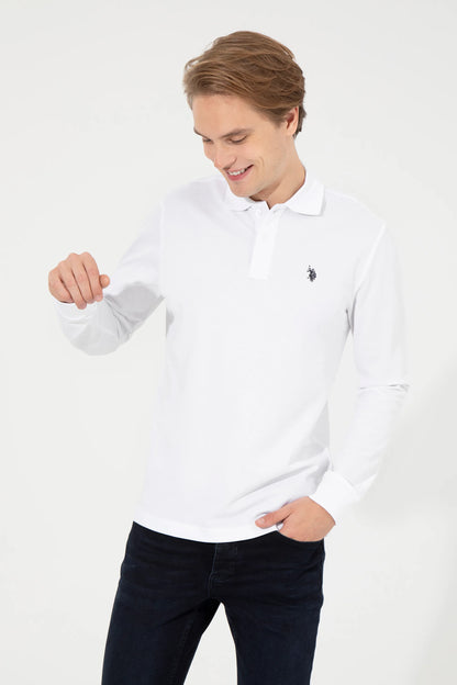 U.S. Polo Assn. White Men White Long Sleeve PiquŽ Polo Shirt SKU: G081GL0820 1451570_VR013 Image 04