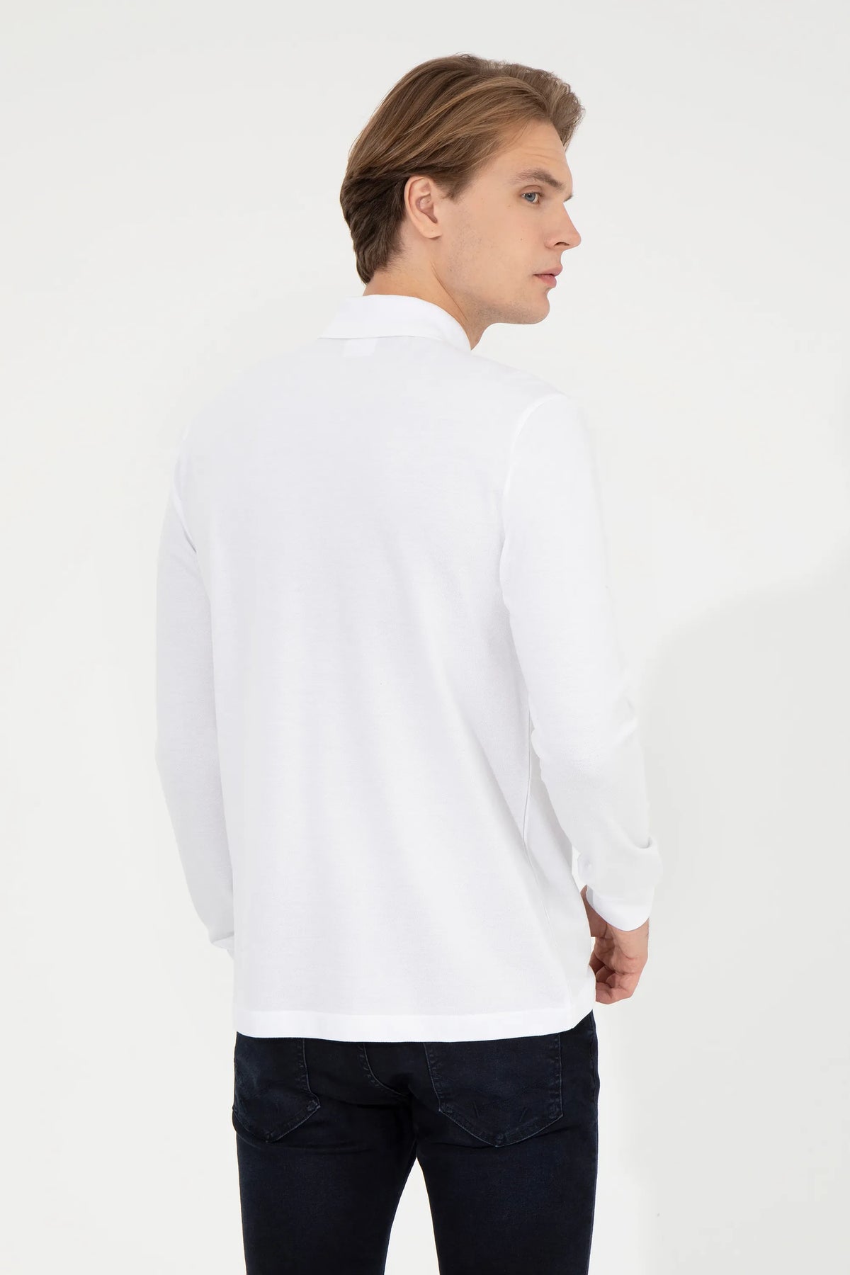 U.S. Polo Assn. White Men White Long Sleeve PiquŽ Polo Shirt SKU: G081GL0820 1451570_VR013 Image 05