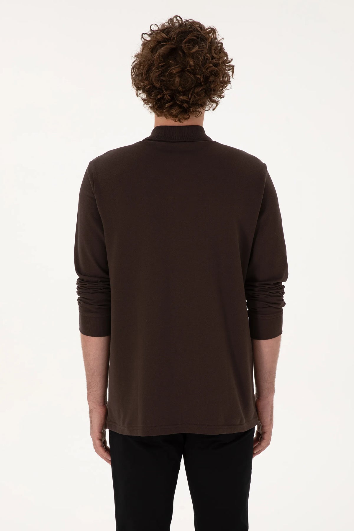 U.S. Polo Assn. Dark Brown Men Dark Brown Long Sleeve PiquŽ Polo Shirt SKU: G081GL0820 2225784_VR084 Image 05