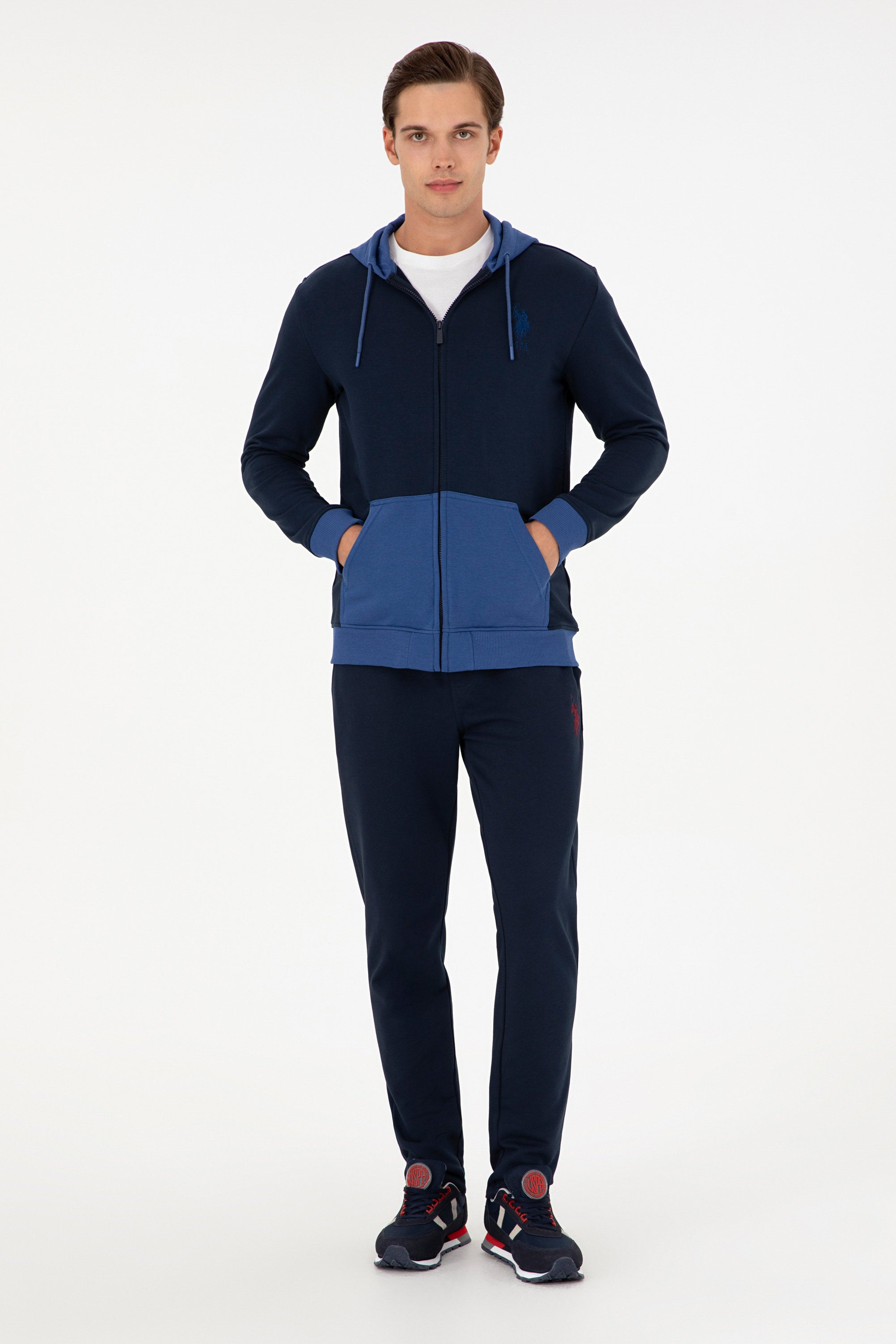 Navy Blue Sweatshirt with Color Block Design_G081GL0820 1943660_VR033_05