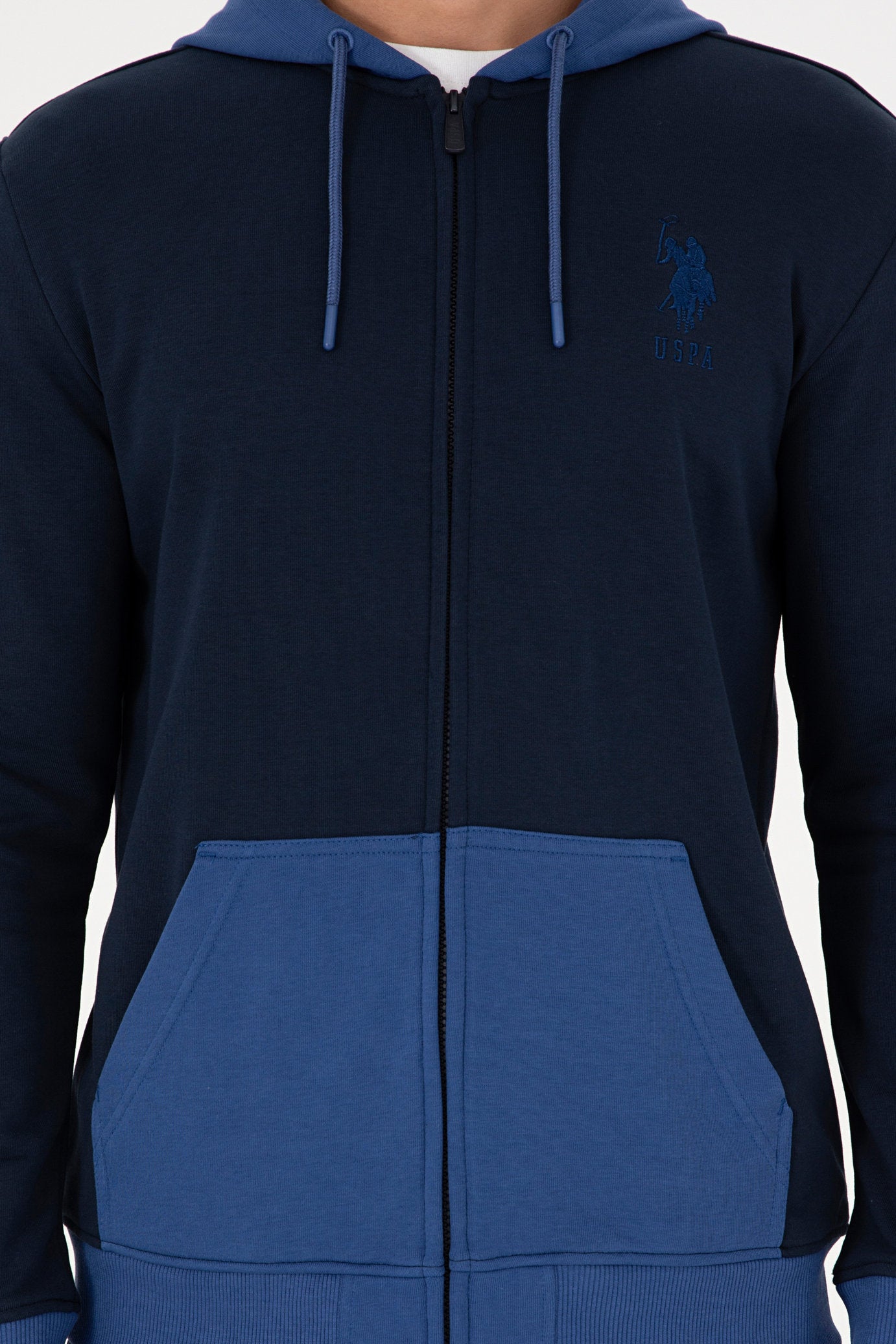 Navy Blue Sweatshirt with Color Block Design_G081GL0820 1943660_VR033_07