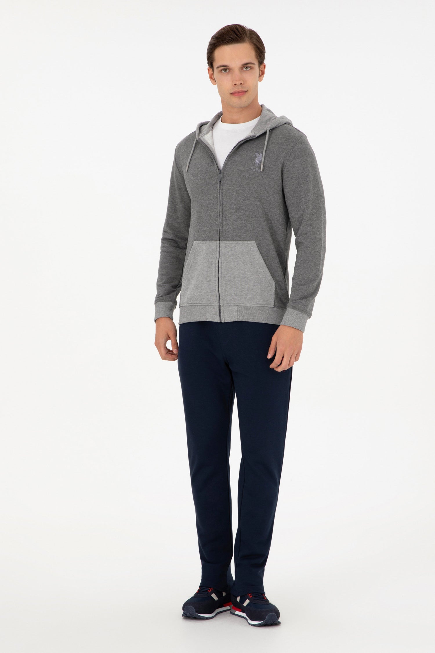 Grey Sweatshirt with Color Block Design_G081GL0820 1943660_VR081_05