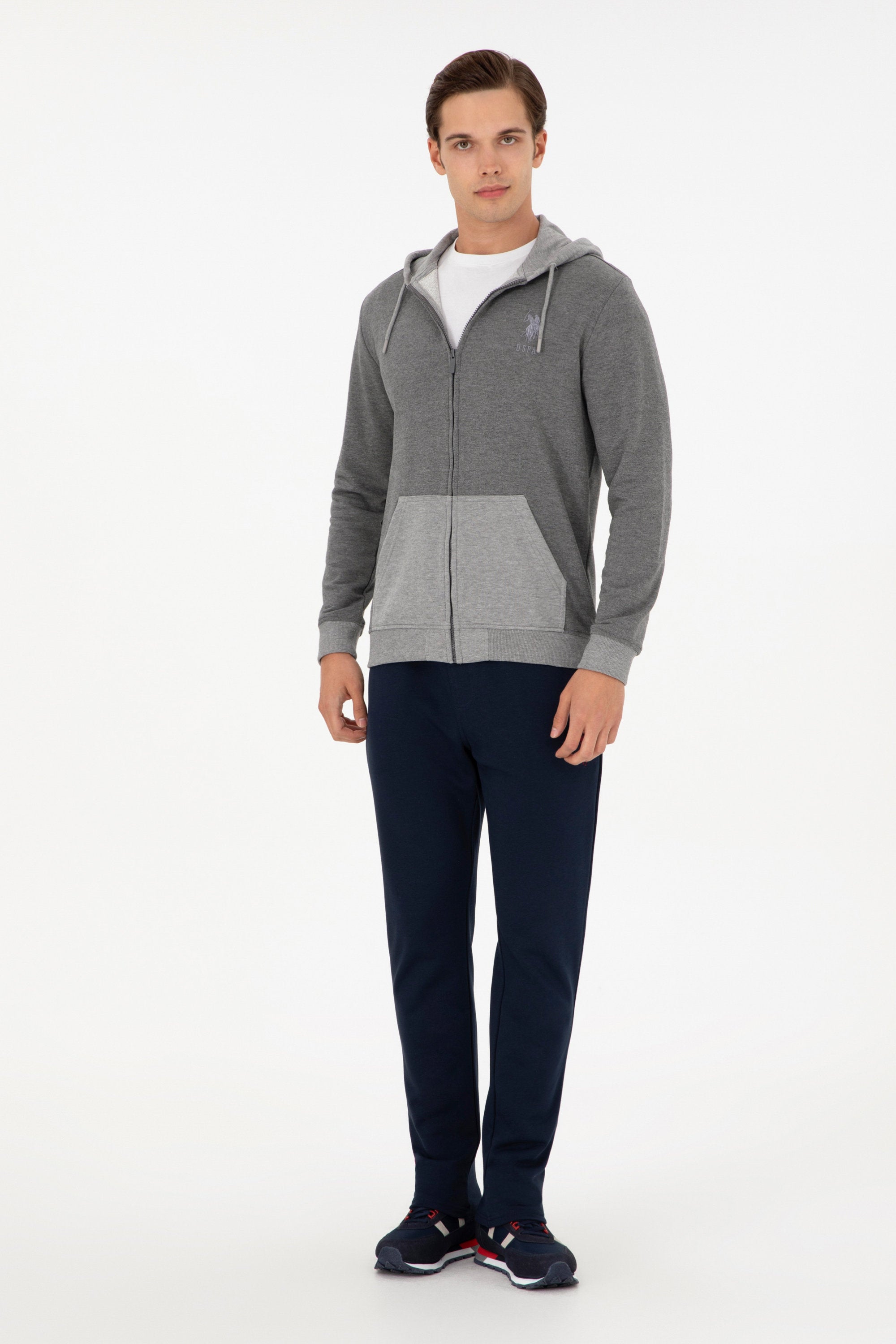 Grey Sweatshirt with Color Block Design_G081GL0820 1943660_VR081_05