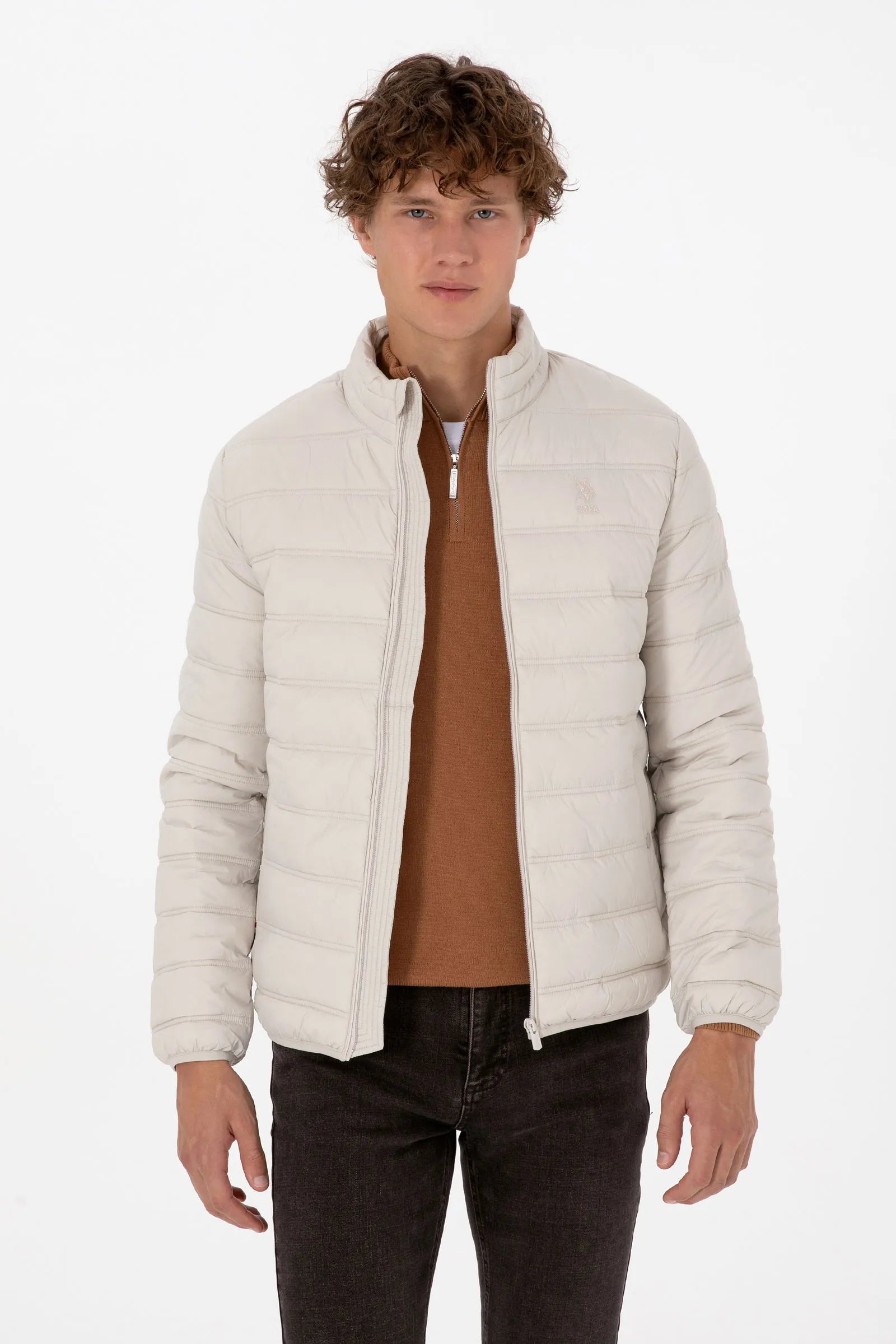 U.S. Polo Assn._Stone_Stone Quilted Puffer Jacket_G081GL0MS0 2246494_VR049_01